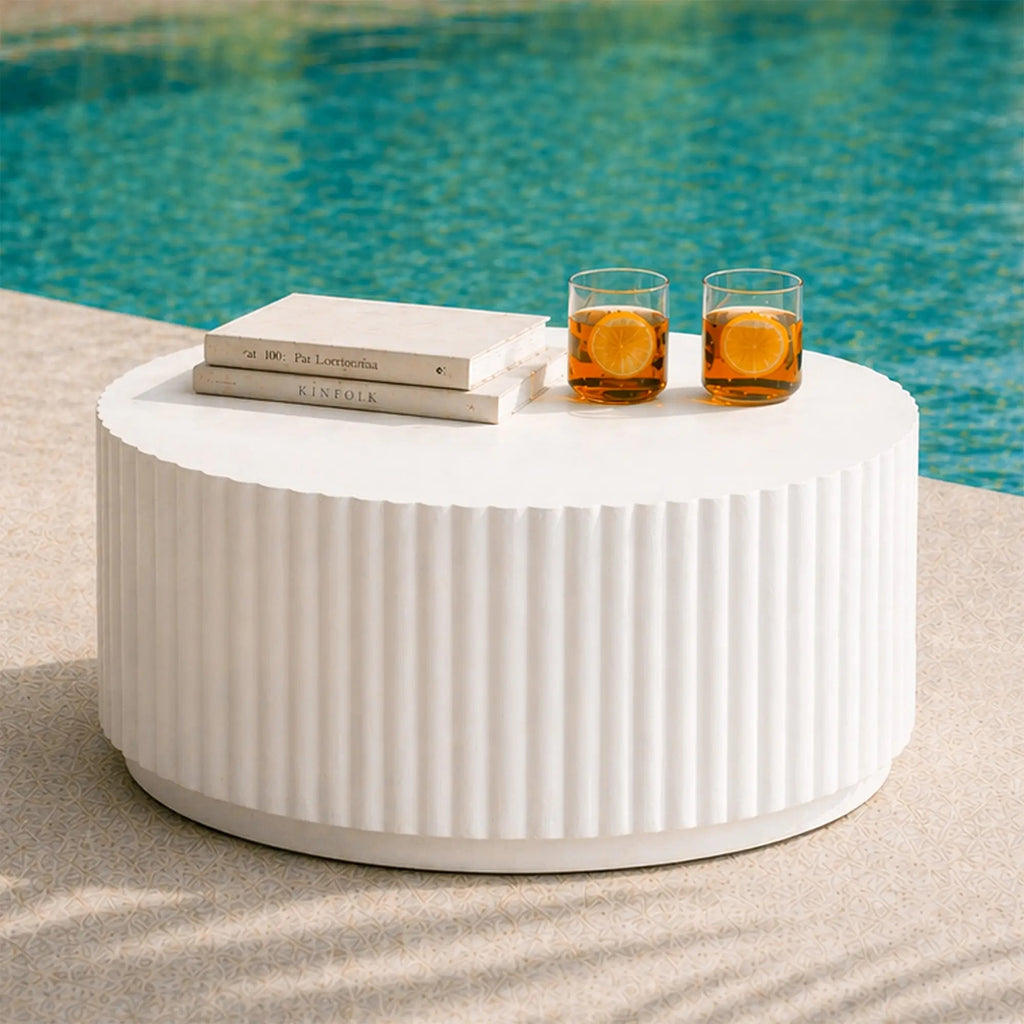 Magnesium Oxide MgO Outdoor Coffee Table (PAD-2631CT-WH) - Direct Wicker