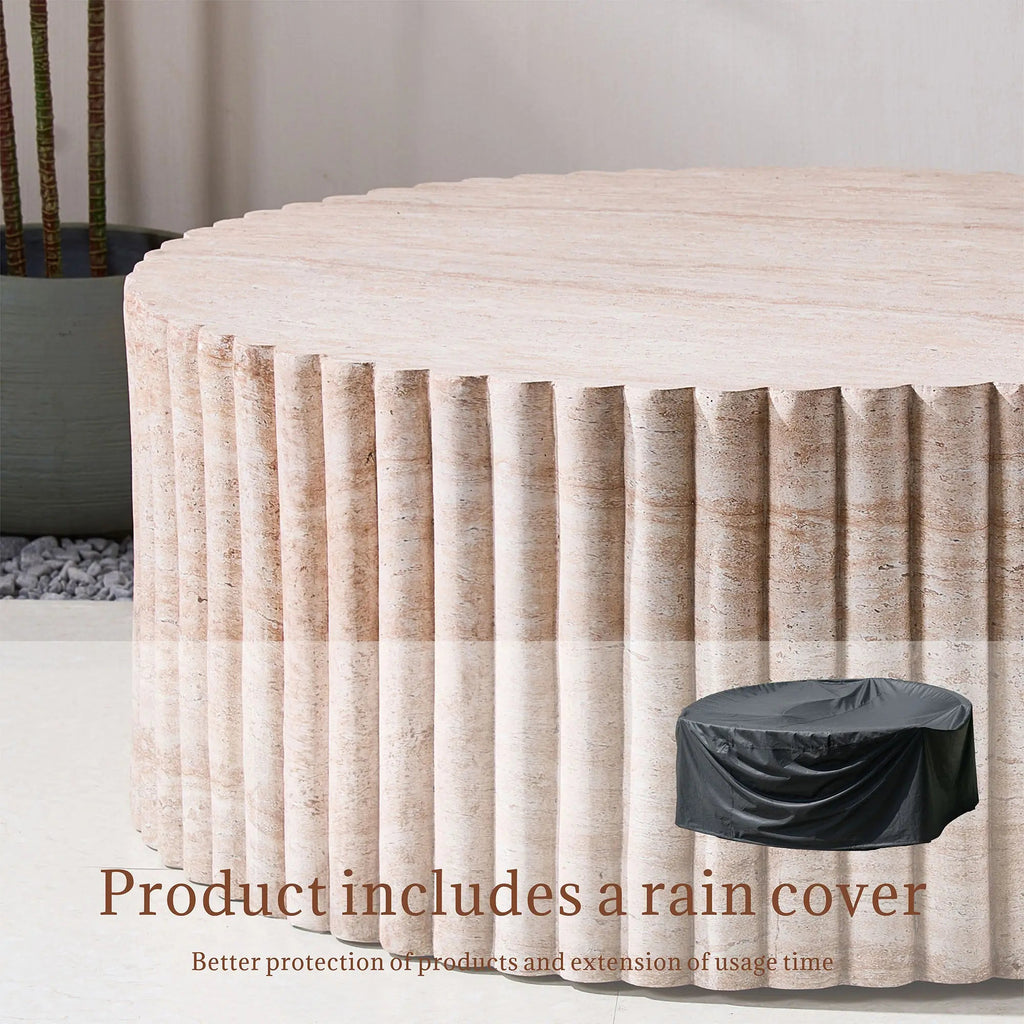 Magnesium Oxide MgO Round Coffee Table (PAD-24934TA-YE) - Direct Wicker