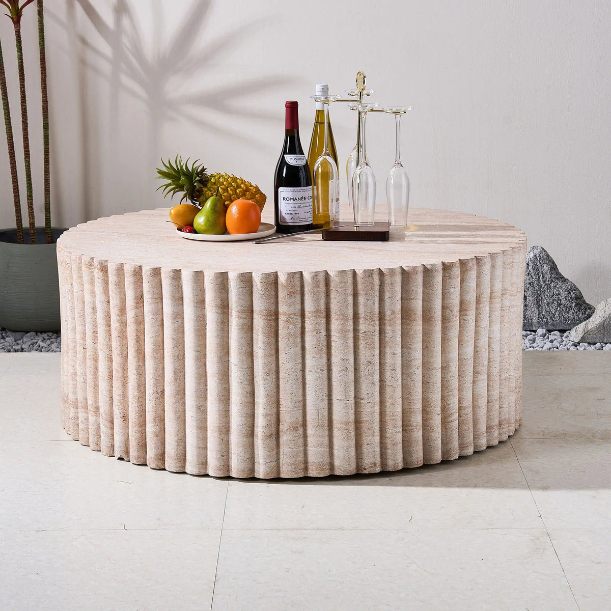 Magnesium Oxide MgO Round Coffee Table (PAD-24934TA-YE) - Direct Wicker