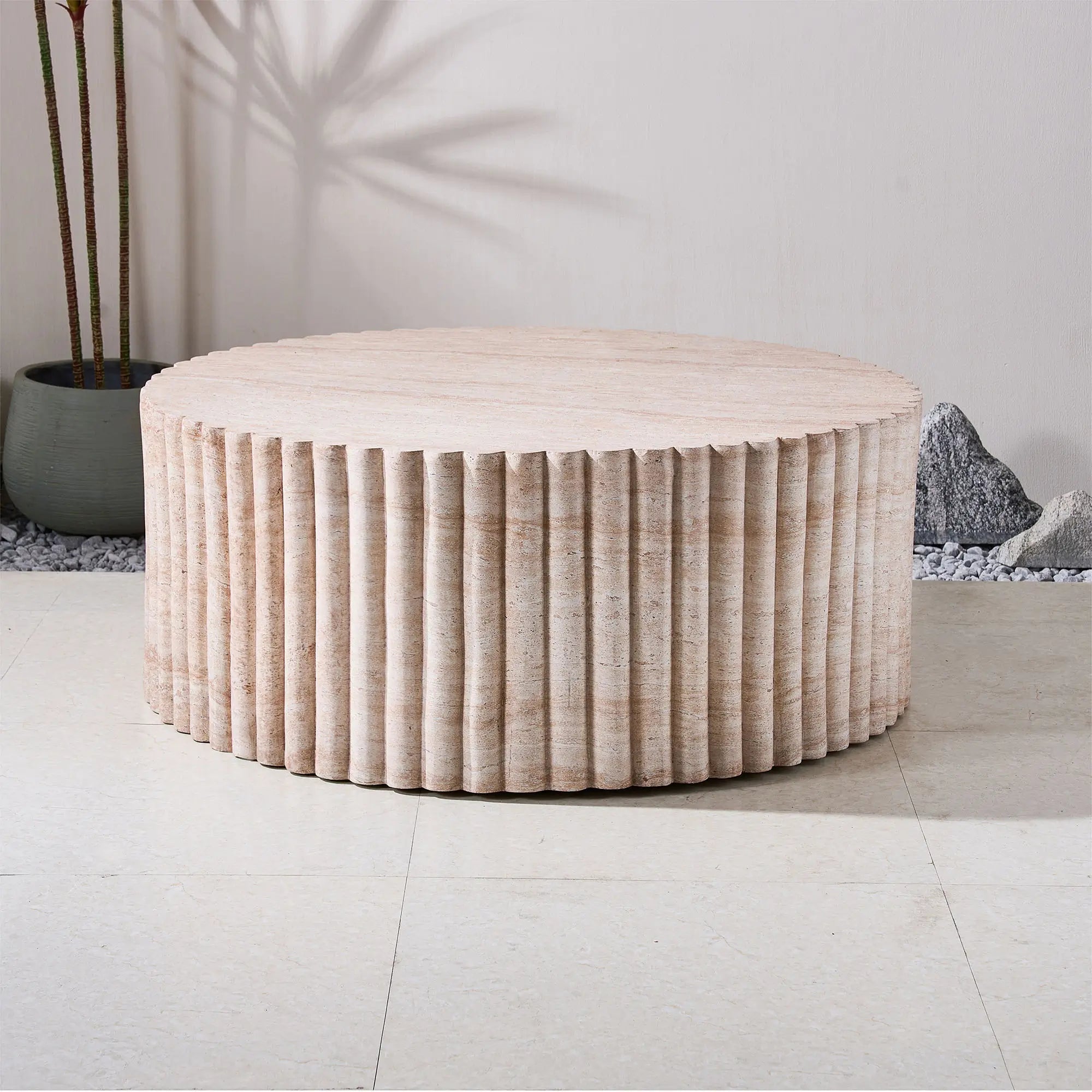 Magnesium Oxide MgO Round Coffee Table (PAD-24934TA-YE) - Direct Wicker