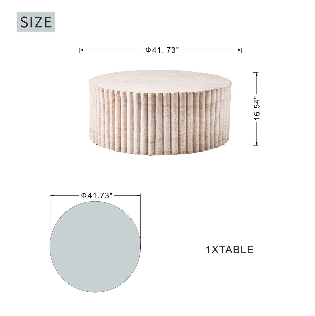 Magnesium Oxide MgO Round Coffee Table (PAD-24934TA-YE) - Direct Wicker