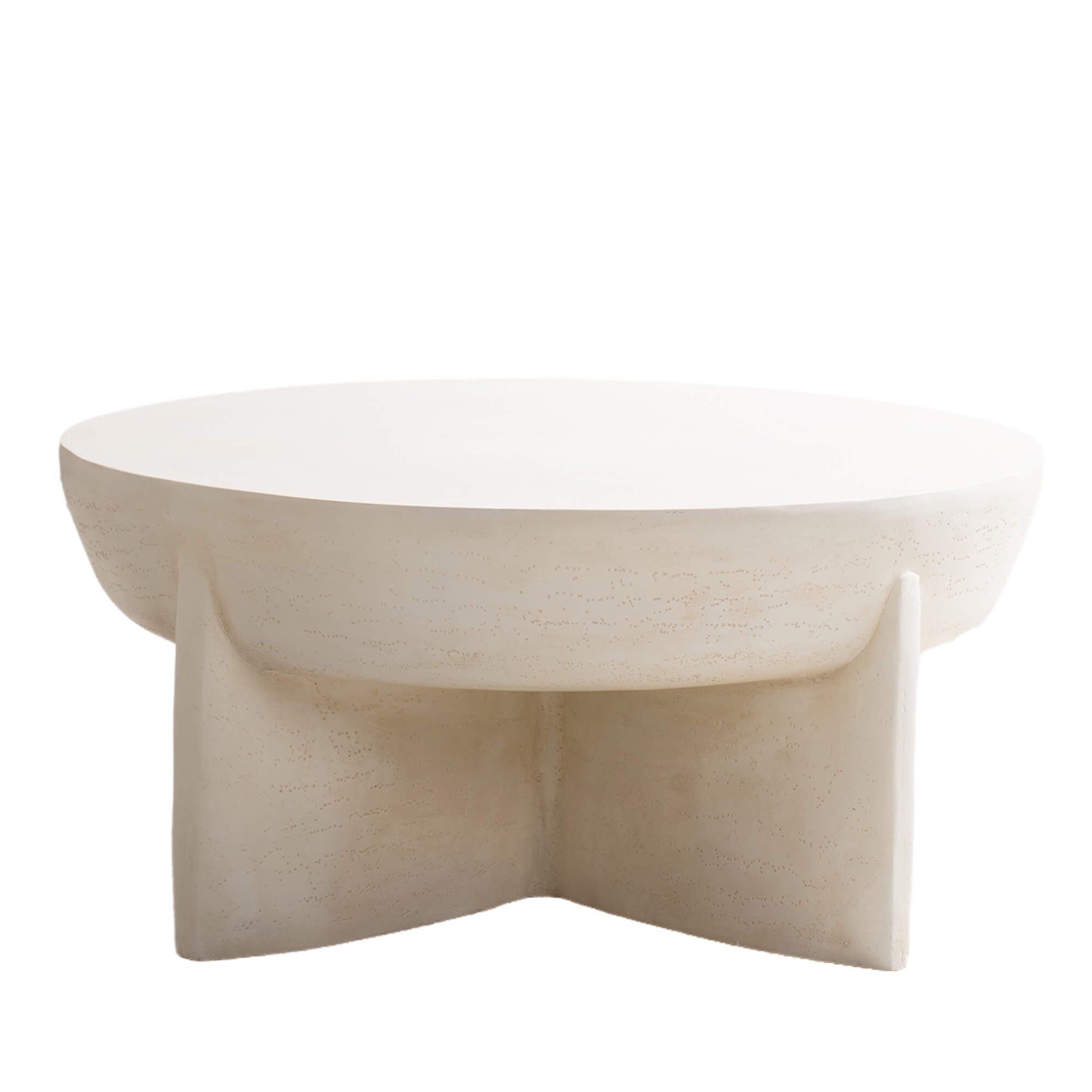 Magnesium Oxide Round Coffee Table – Cream Color with Knob & Rain Cover (PAT - 240152TA - BE) - Direct Wicker