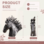 Majestic Flowing Mane Horse Head Magnesium Oxide Sculpture (GS-2612-GR-QZYY) - Direct Wicker