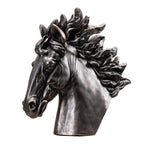 Majestic Flowing Mane Horse Head Magnesium Oxide Sculpture (GS-2612-GR-QZYY) - Direct Wicker
