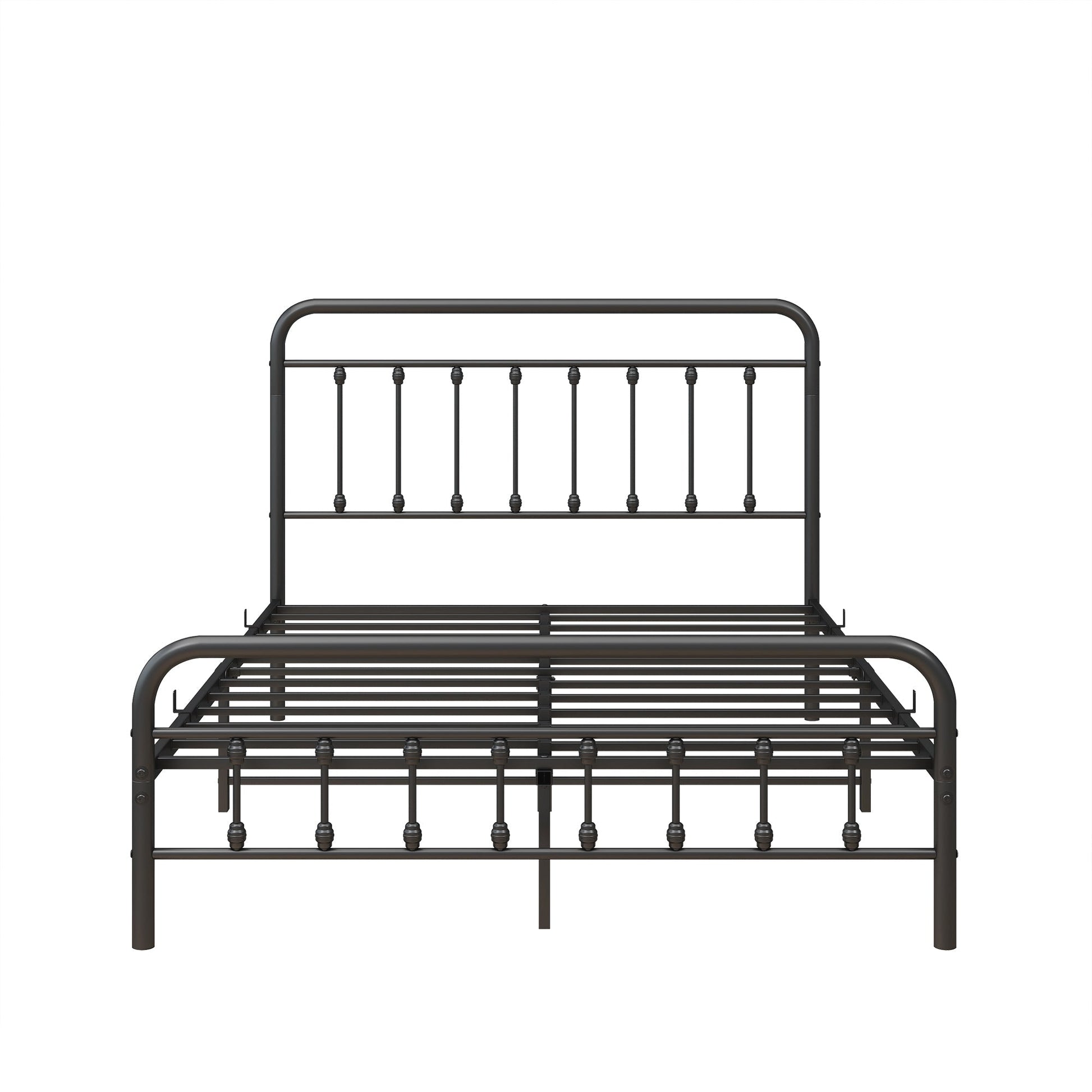 Metal Platform Bed Frame, Victorian Style Headboard/Footboard/Under - Bed Storage (W84034826) - Direct Wicker
