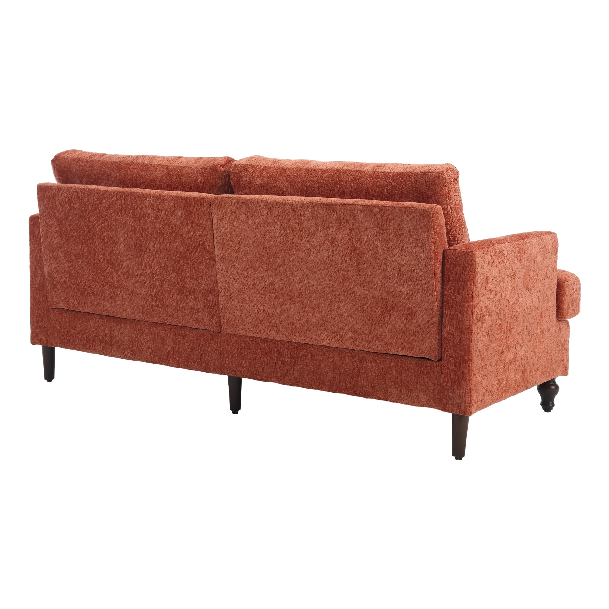 Mid Century Modern Chenille Fabric Loveseat Sofa with Brown Wood Feet (W395P151899) - Direct Wicker