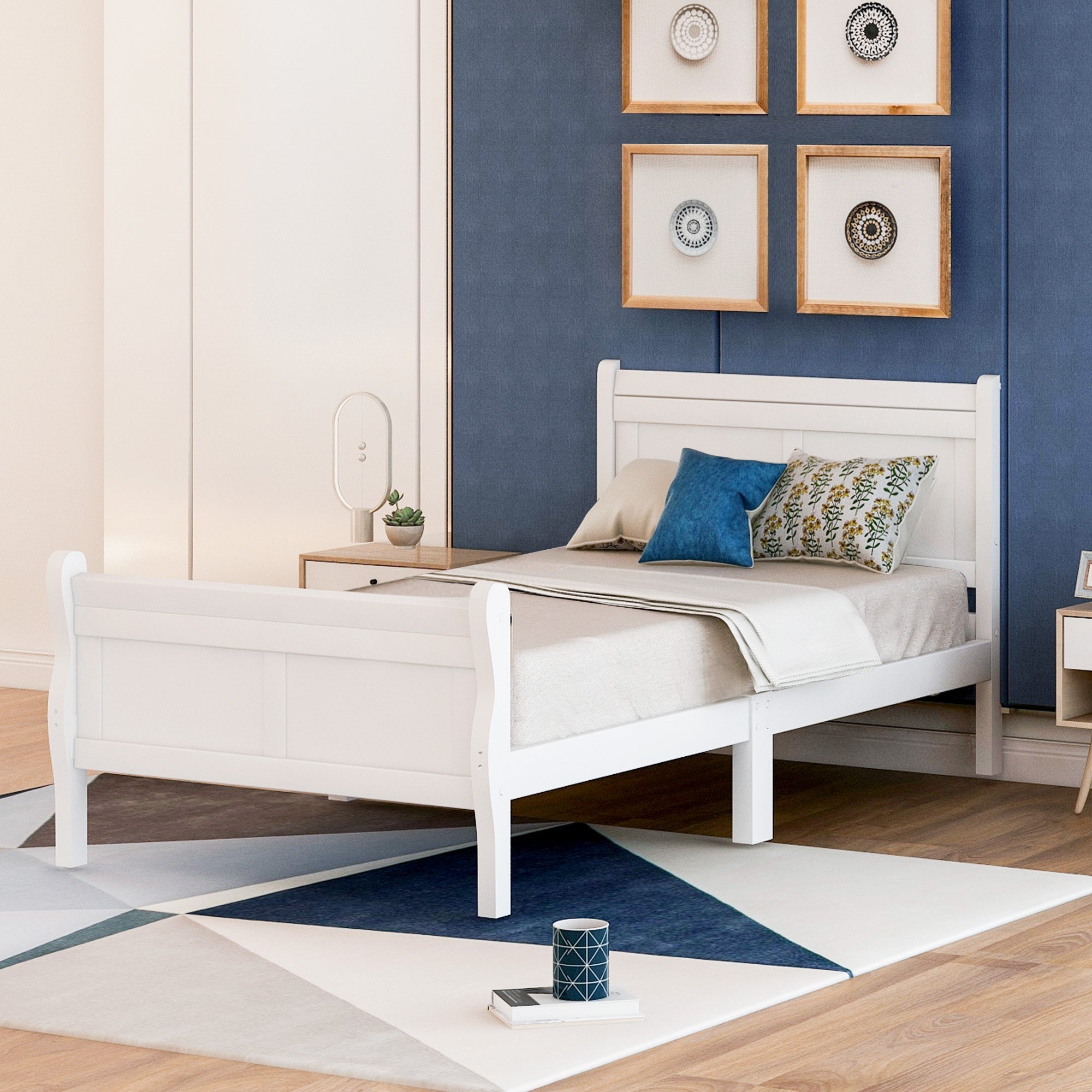 Minimalist Wood Platform Bed Twin Mattress Foundation (WF192439AAK) - Direct Wicker