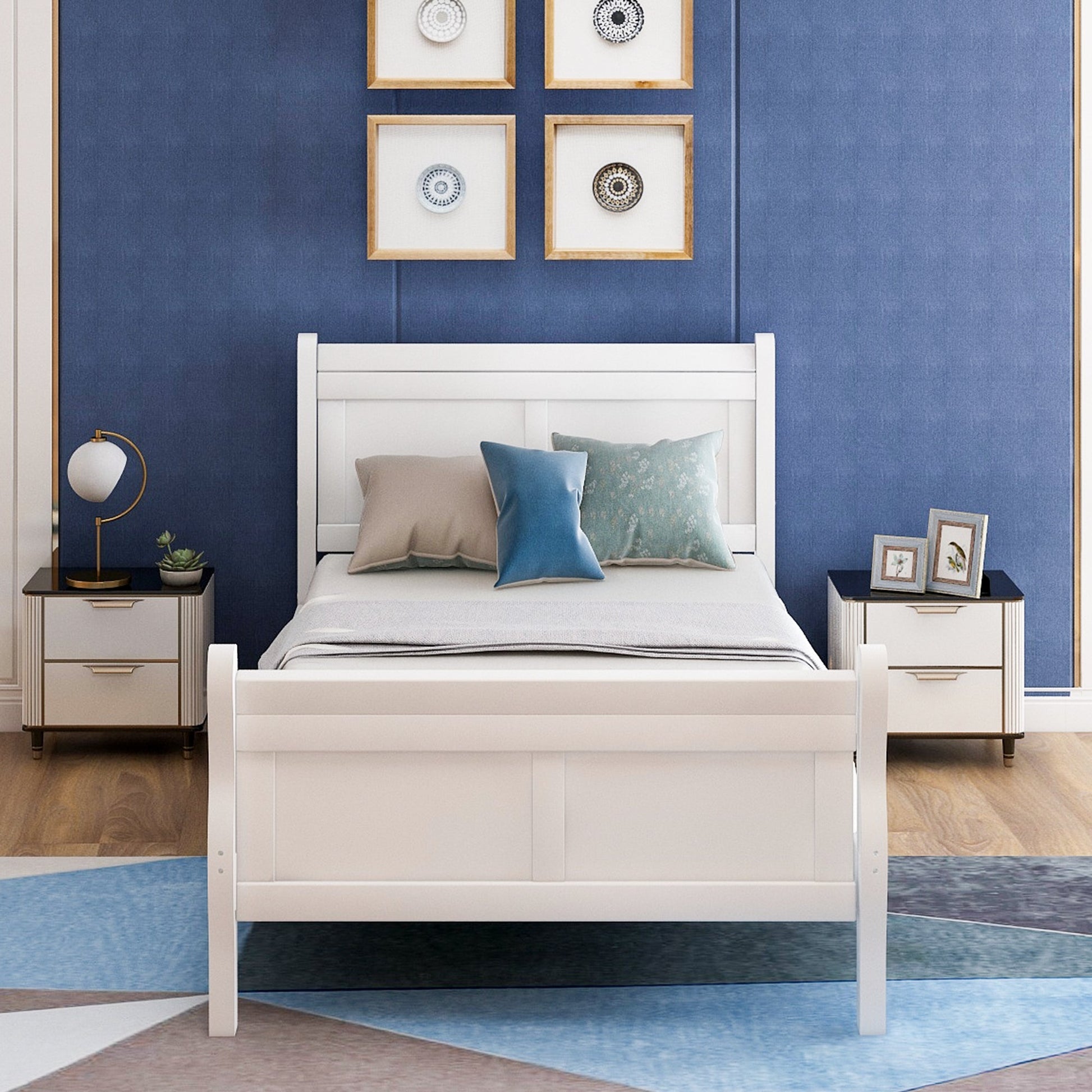 Minimalist Wood Platform Bed Twin Mattress Foundation (WF192439AAK) - Direct Wicker