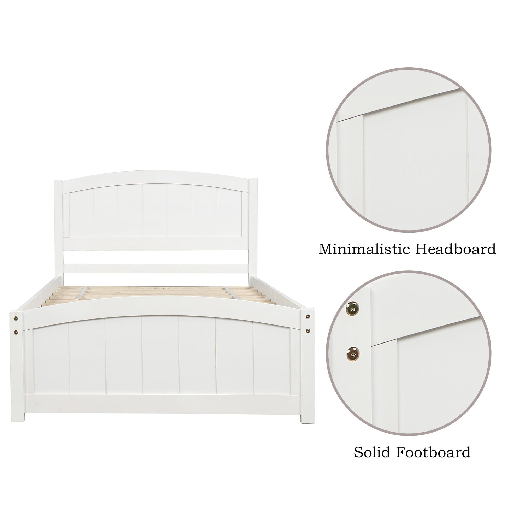 Minimalist Wood Platform Bed with Headboard and Footboard (WF190781AAK) - Direct Wicker