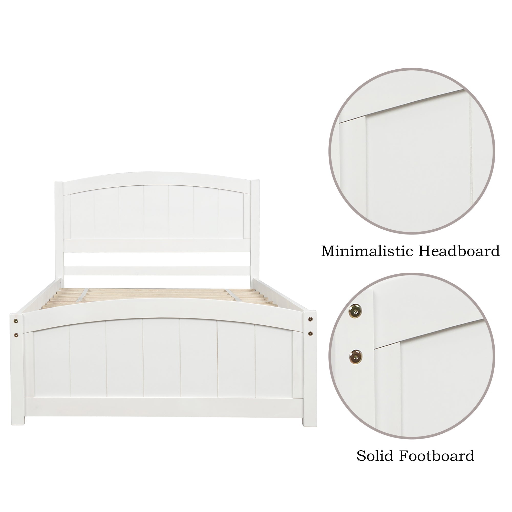 Minimalist Wood Platform Bed with Headboard and Footboard (WF190781AAK) - Direct Wicker