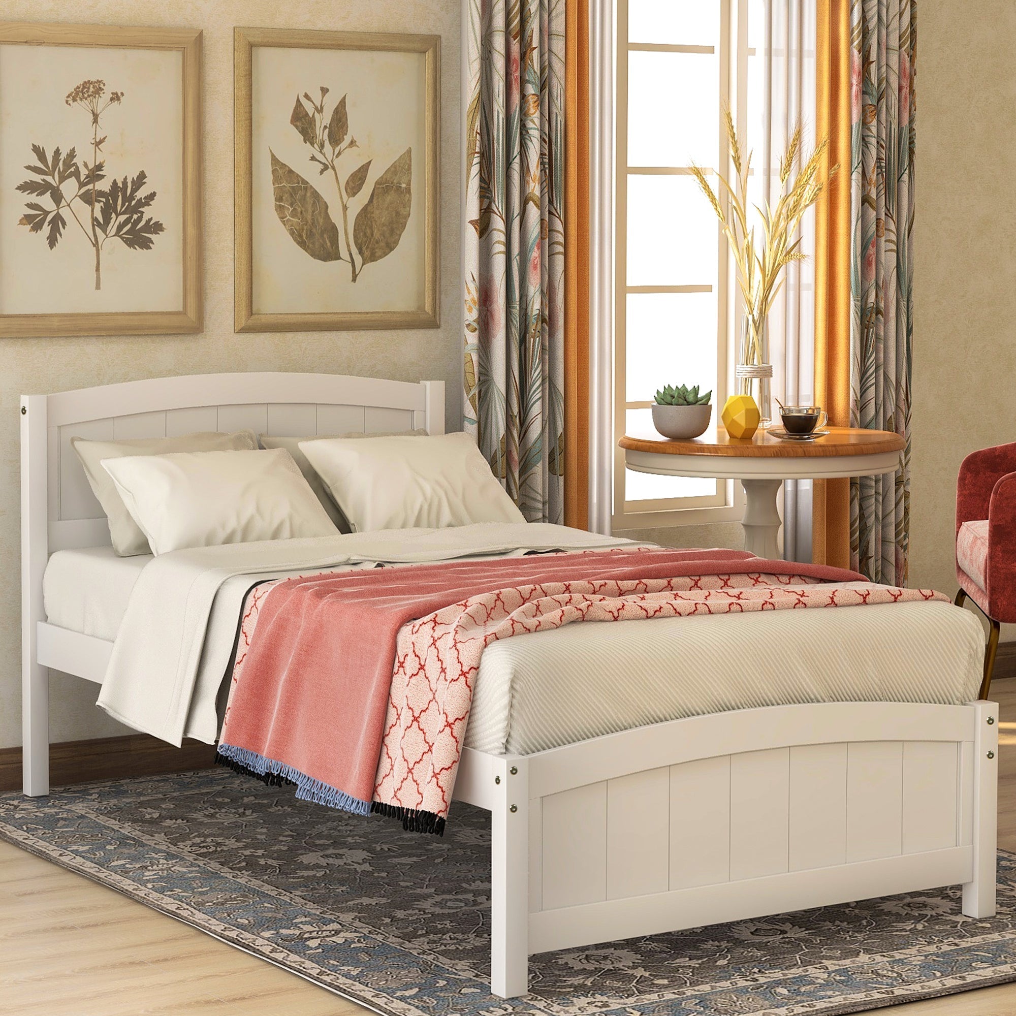 Minimalist Wood Platform Bed with Headboard and Footboard (WF190781AAK) - Direct Wicker