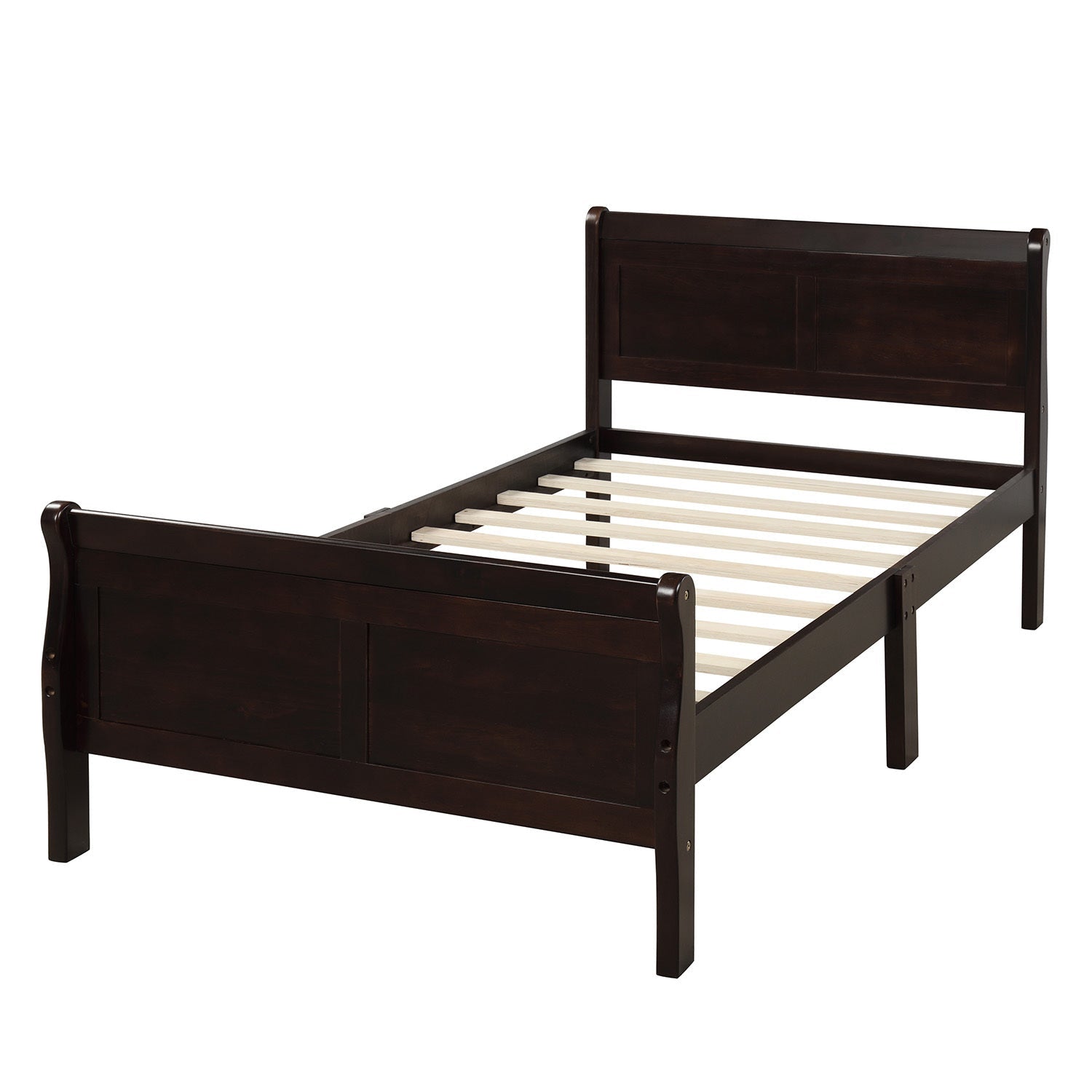 Minimalist Wood Platform Twin Bed Frame with Headboard and Footboard (WF192439AAP) - Direct Wicker