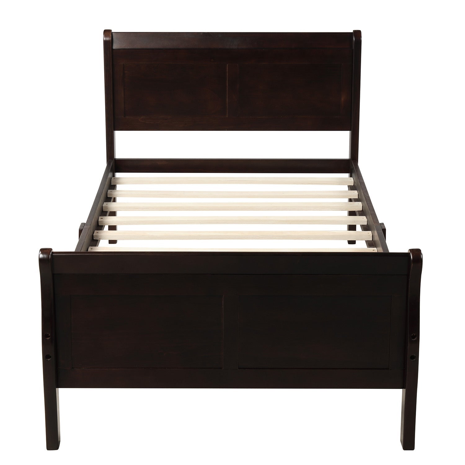 Minimalist Wood Platform Twin Bed Frame with Headboard and Footboard (WF192439AAP) - Direct Wicker