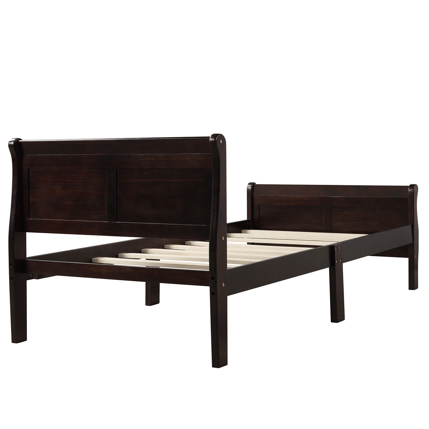 Minimalist Wood Platform Twin Bed Frame with Headboard and Footboard (WF192439AAP) - Direct Wicker