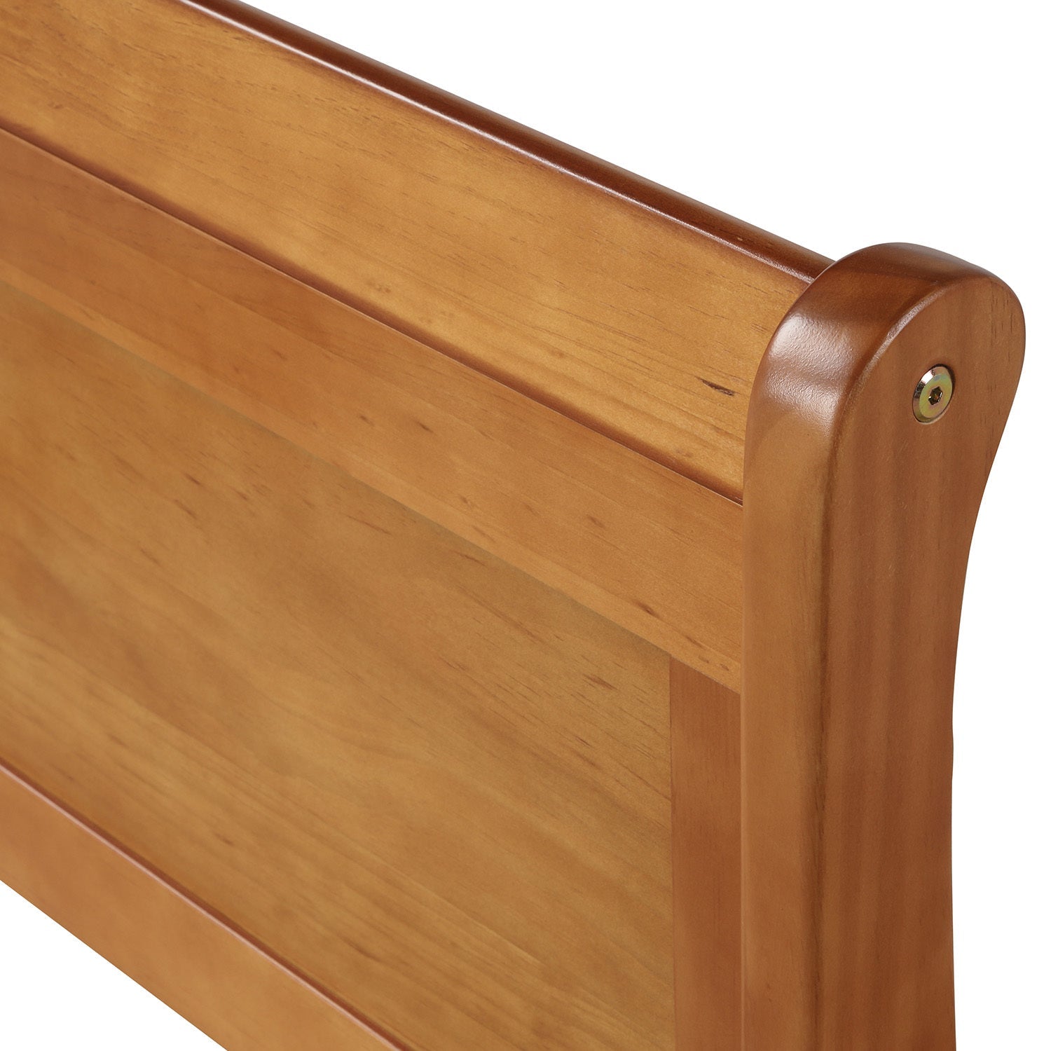 Minimalist Wood Platform Twin Bed Frame with Sleigh Headboard (WF192439AAL) - Direct Wicker