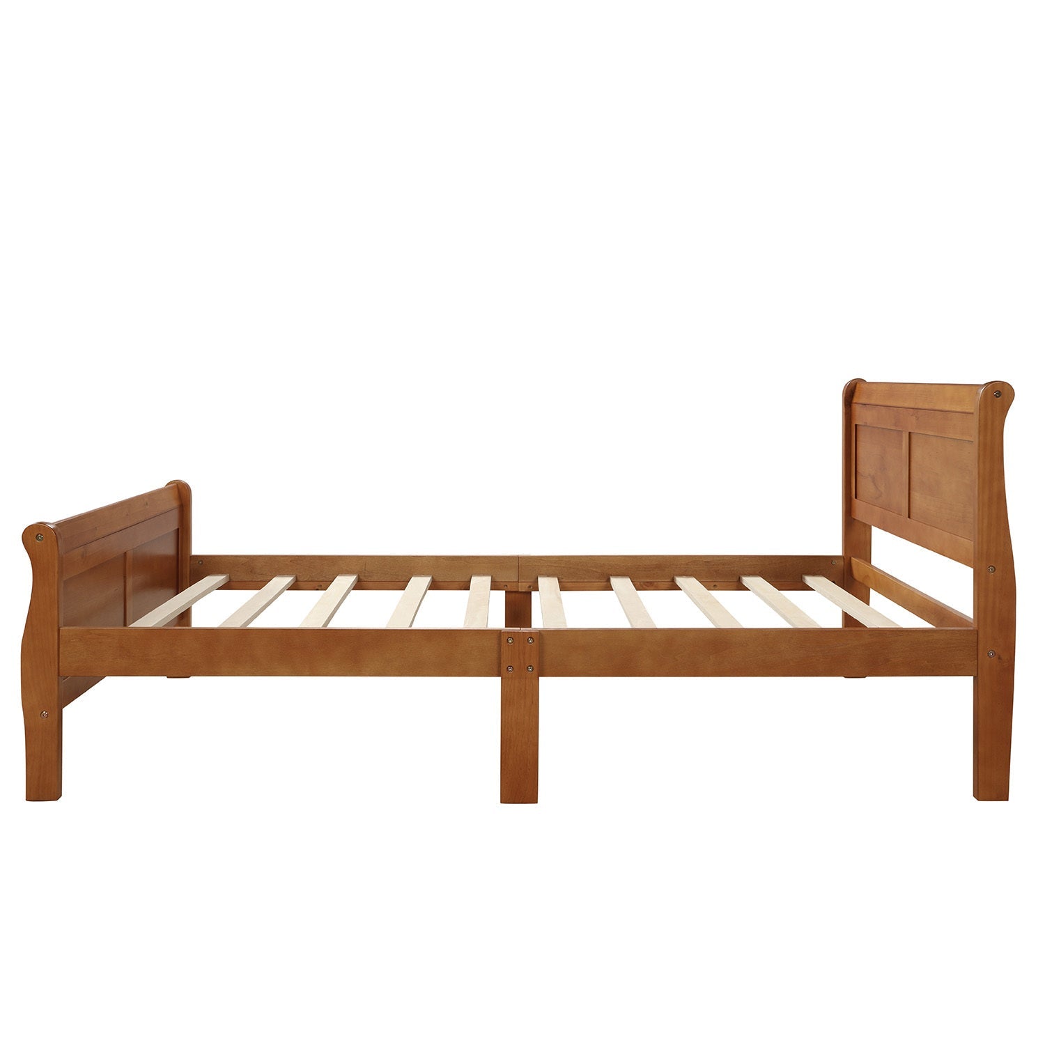 Minimalist Wood Platform Twin Bed Frame with Sleigh Headboard (WF192439AAL) - Direct Wicker