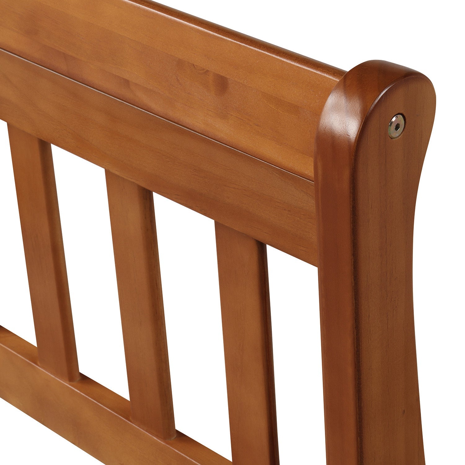 Minimalist Wood Platform Twin Bed Frame with Sleigh Headboard (WF192439AAL) - Direct Wicker