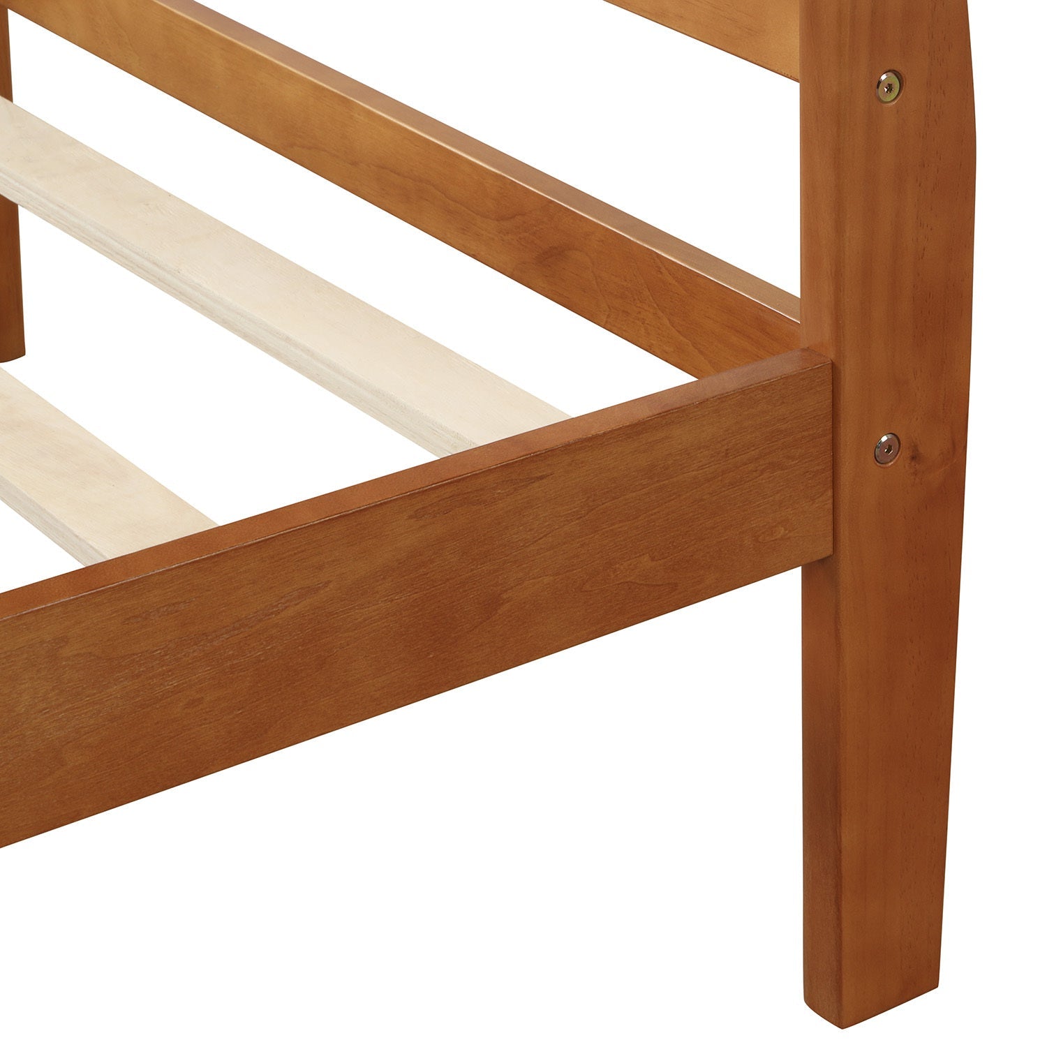 Minimalist Wood Platform Twin Bed Frame with Sleigh Headboard (WF192439AAL) - Direct Wicker