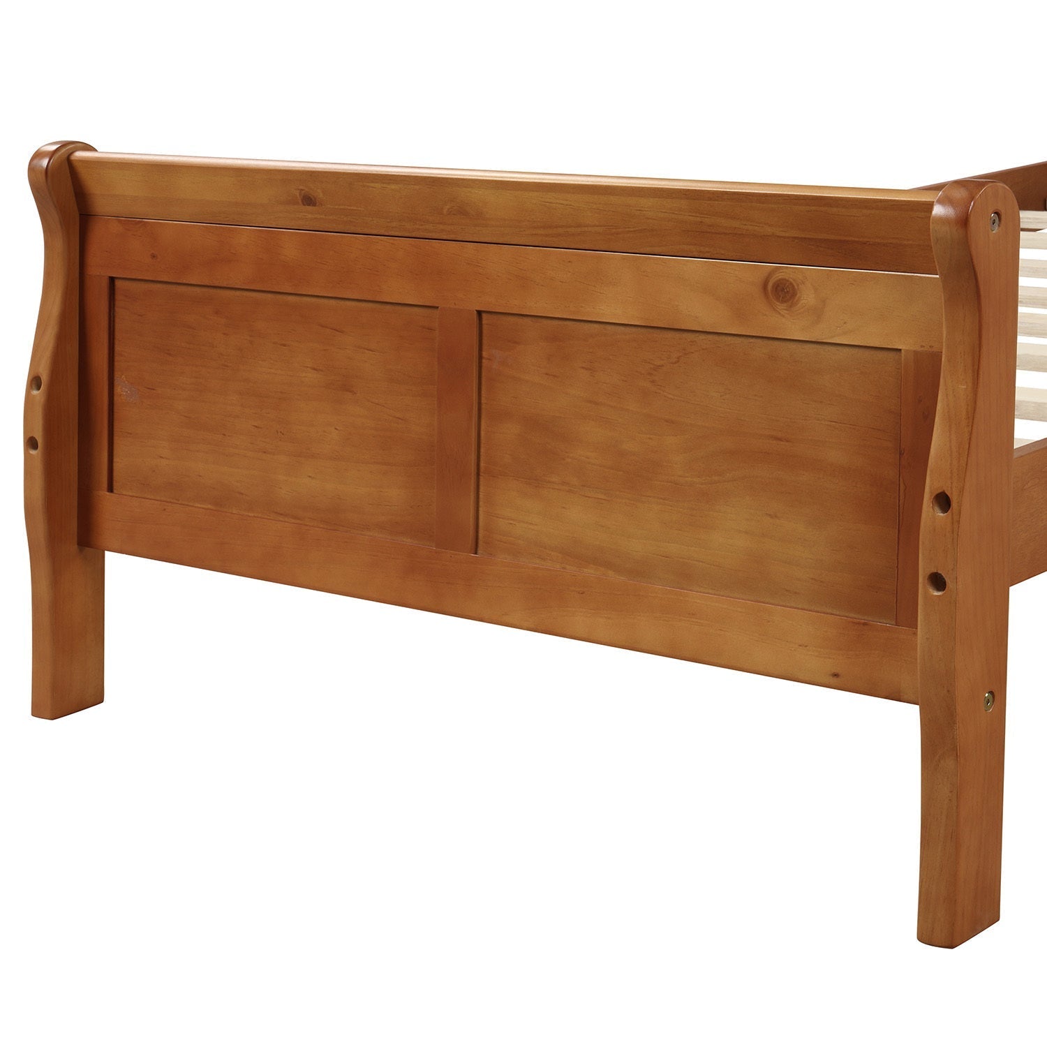 Minimalist Wood Platform Twin Bed Frame with Sleigh Headboard (WF192439AAL) - Direct Wicker
