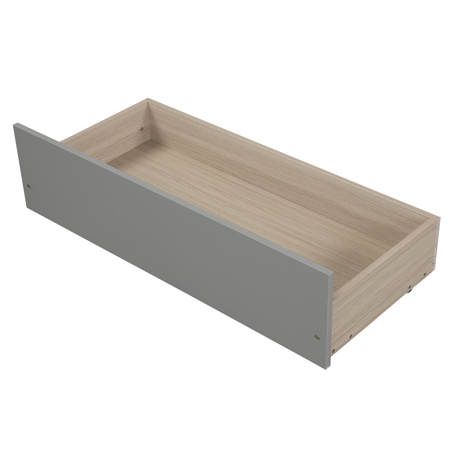 Minimalistic Solid Wood Twin Size Platform Bed with Two Drawers (WF195105AAE) - Direct Wicker