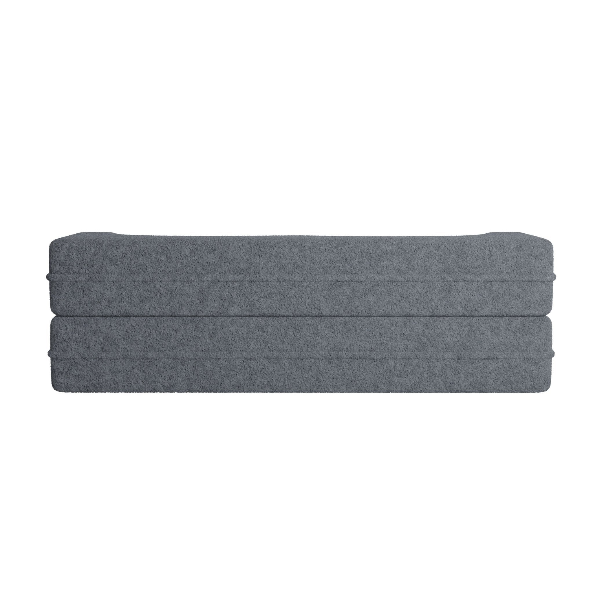 Modern Floor Sofa, with 2 Pillows, Convertible Teddy Fabric Foam Filled Bed (W1885P272261) - Direct Wicker