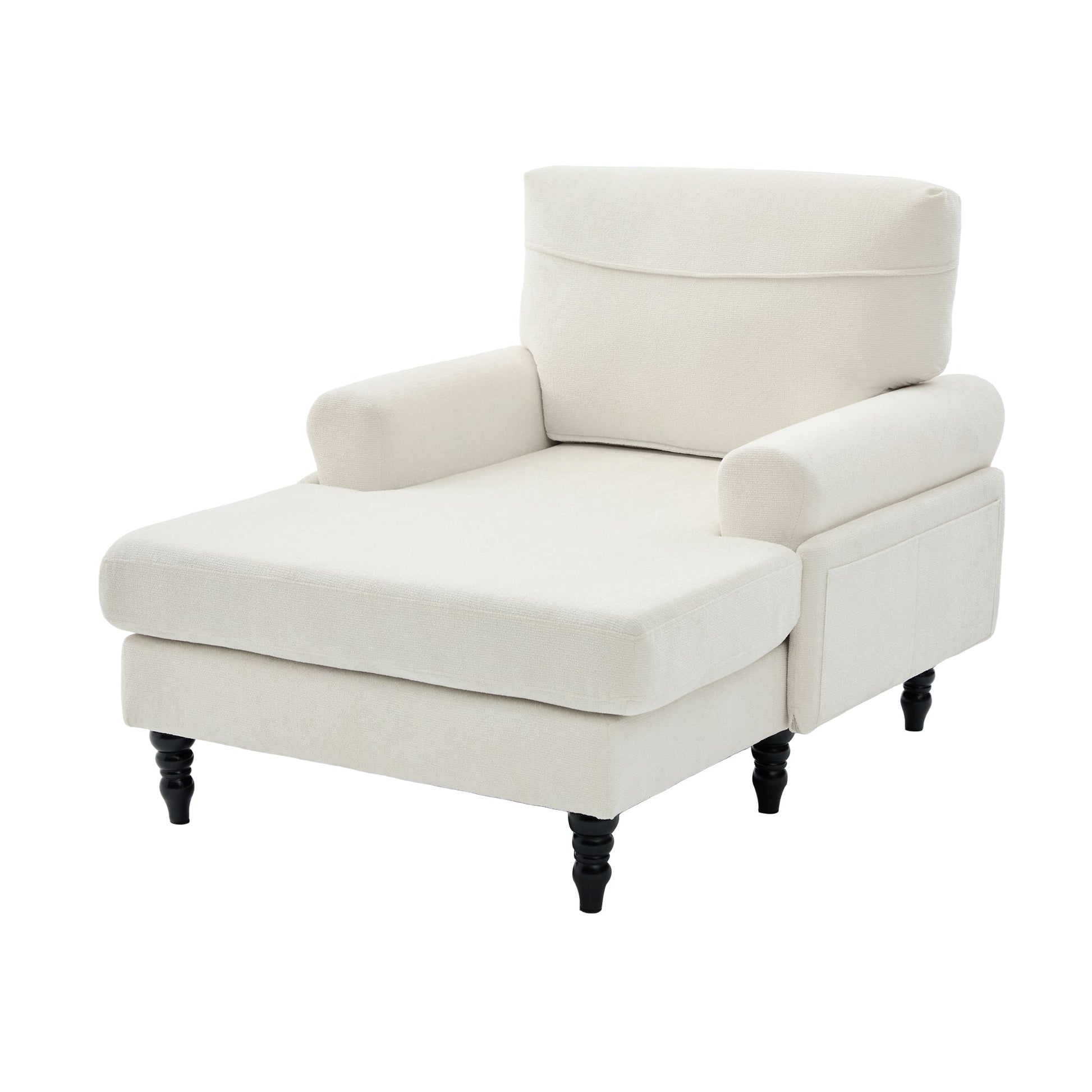 Modern Minimalist Chenille Fabric Chaise Lounge Recliner Single Sofa (W395P371331) - Direct Wicker