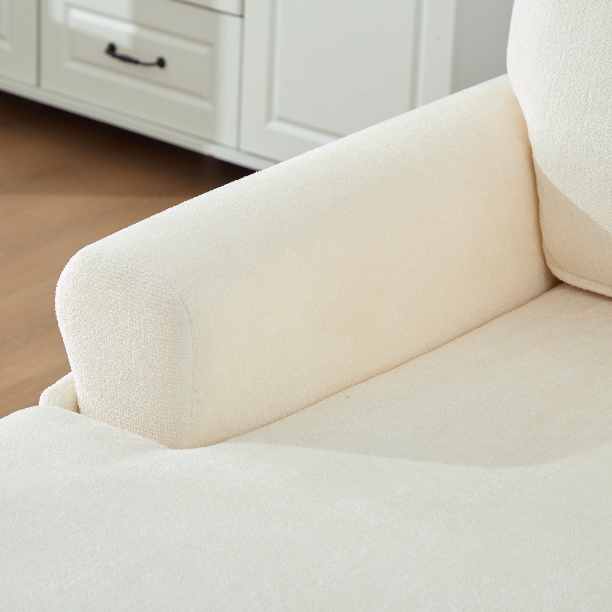 Modern Minimalist Chenille Fabric Chaise Lounge Recliner Single Sofa (W395P371331) - Direct Wicker