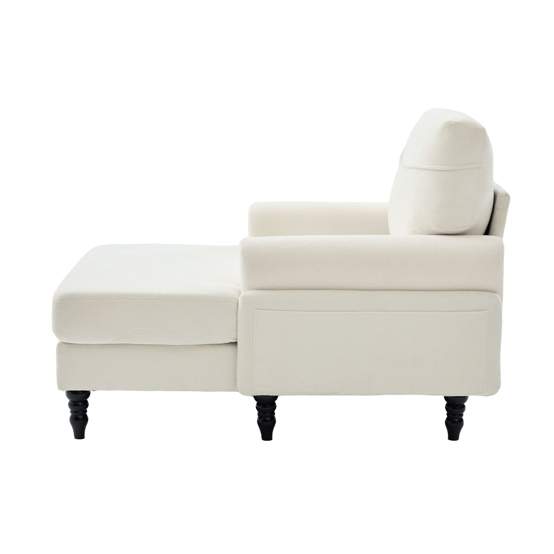 Modern Minimalist Chenille Fabric Chaise Lounge Recliner Single Sofa (W395P371331) - Direct Wicker