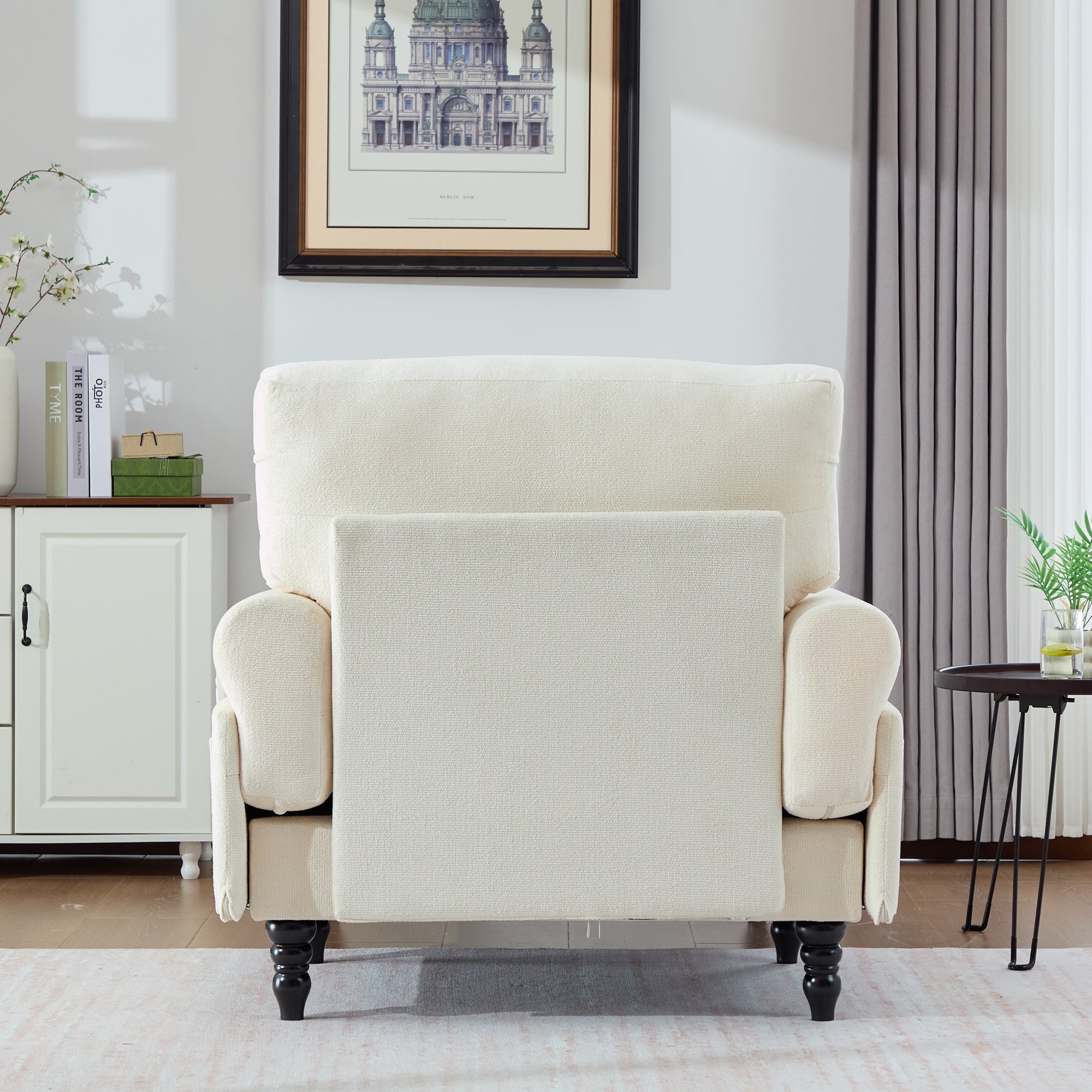 Modern Minimalist Chenille Fabric Chaise Lounge Recliner Single Sofa (W395P371331) - Direct Wicker