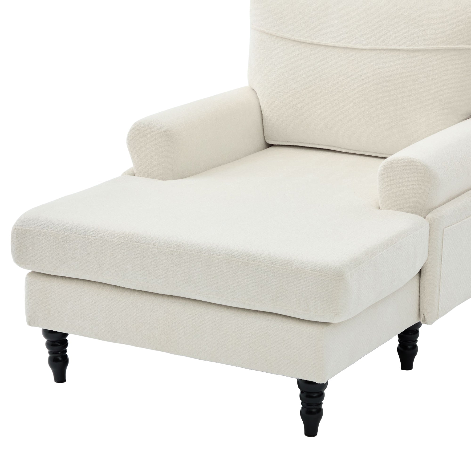 Modern Minimalist Chenille Fabric Chaise Lounge Recliner Single Sofa (W395P371331) - Direct Wicker