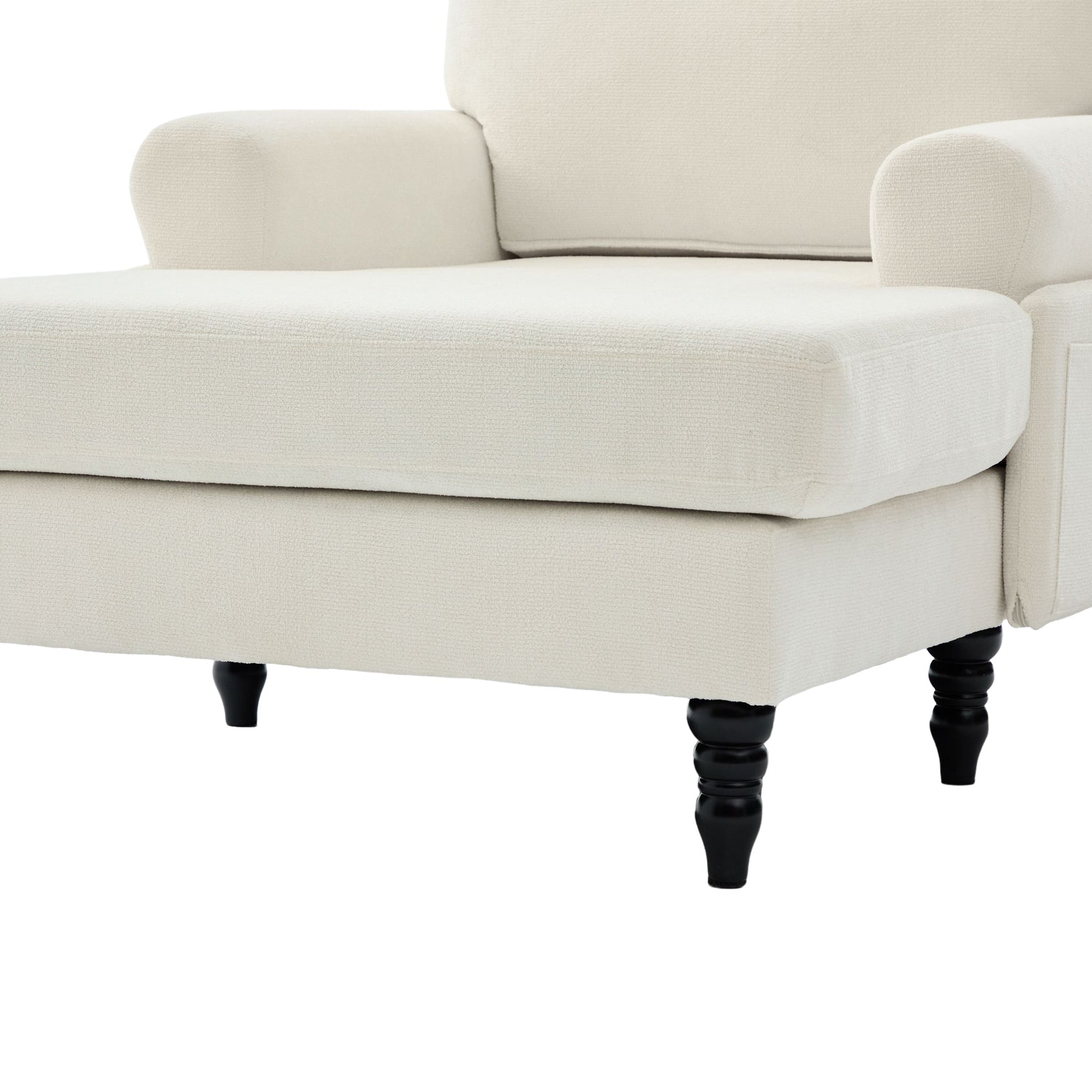 Modern Minimalist Chenille Fabric Chaise Lounge Recliner Single Sofa (W395P371331) - Direct Wicker