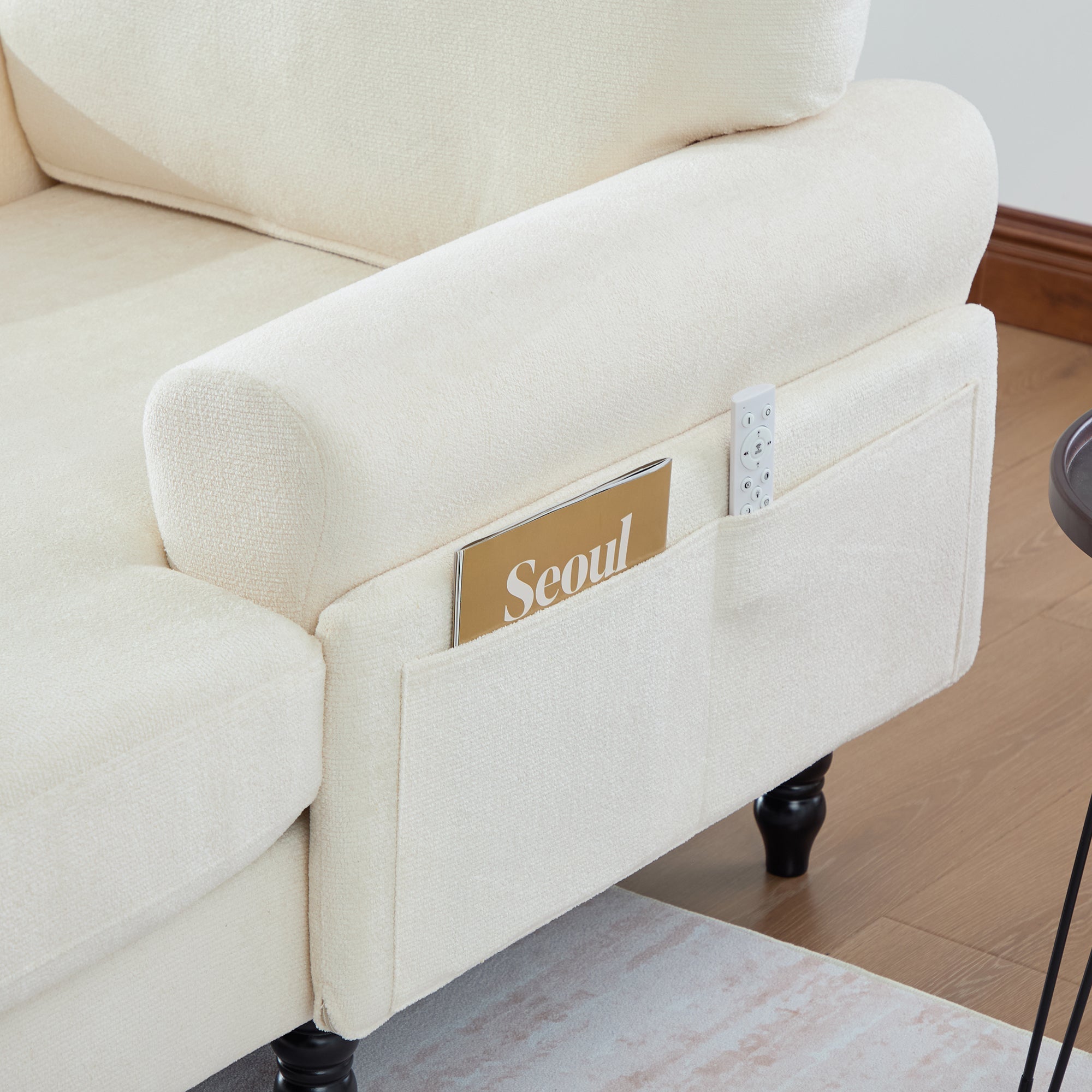 Modern Minimalist Chenille Fabric Chaise Lounge Recliner Single Sofa (W395P371331) - Direct Wicker