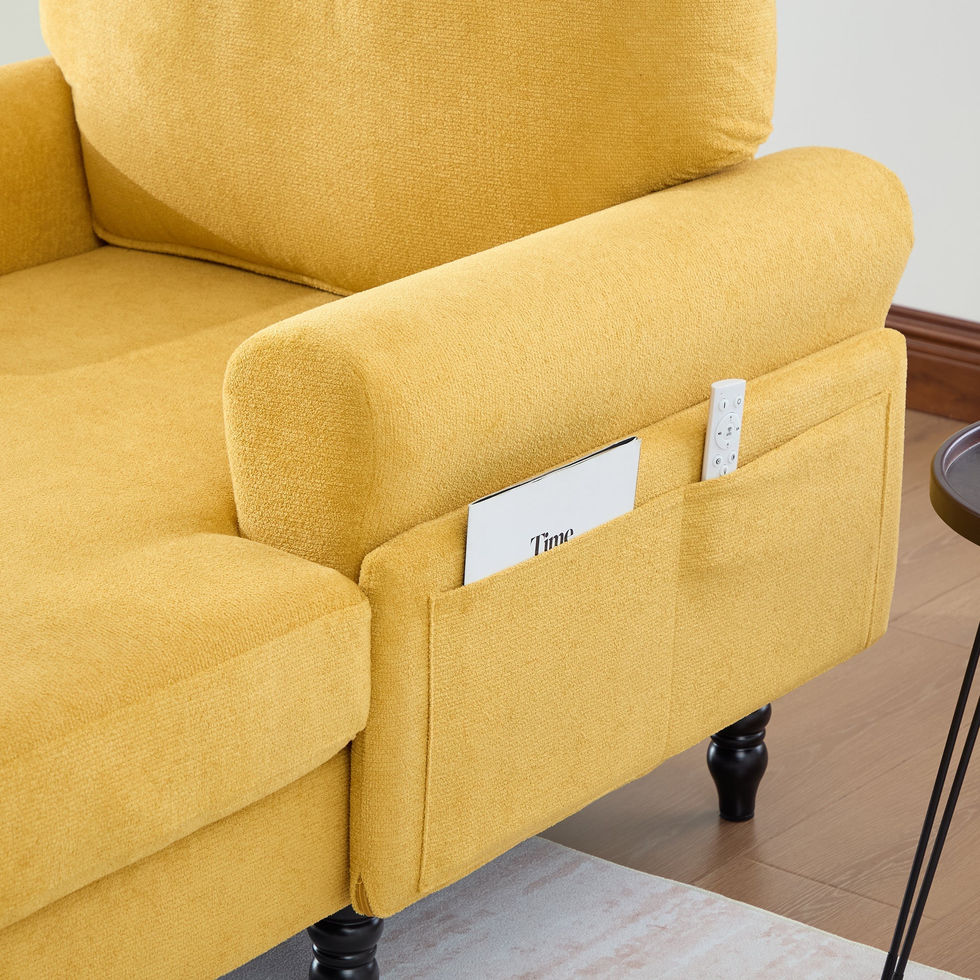 Modern Minimalist Chenille Fabric Chaise Lounge Recliner Single Sofa (W395P371336) - Direct Wicker