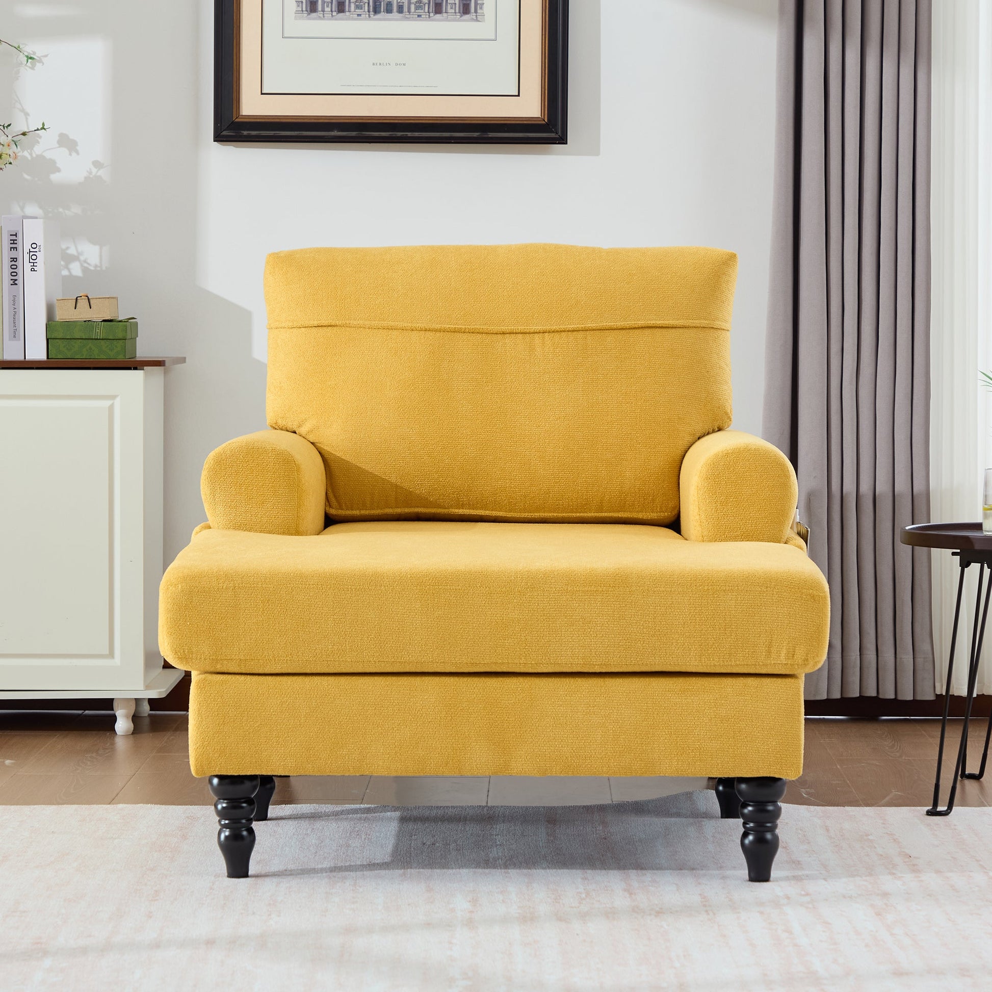 Modern Minimalist Chenille Fabric Chaise Lounge Recliner Single Sofa (W395P371336) - Direct Wicker