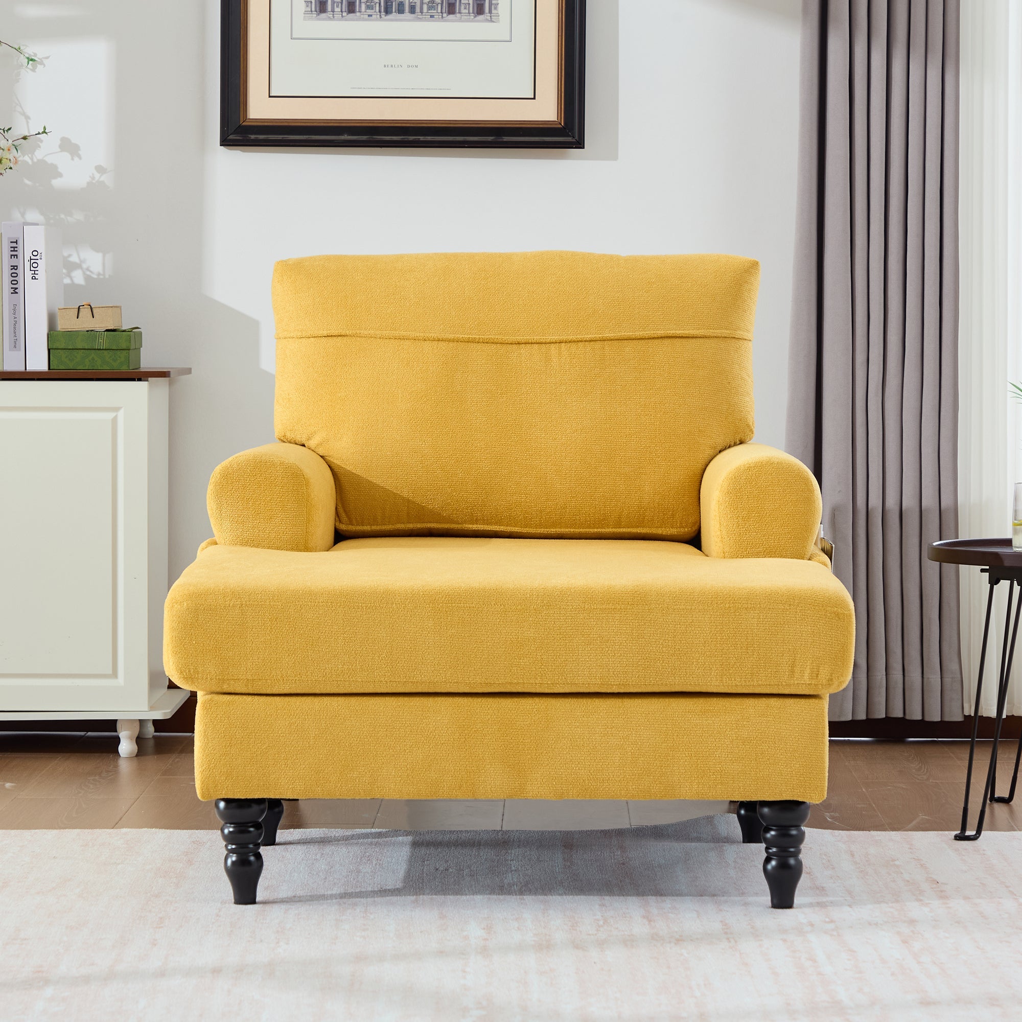 Modern Minimalist Chenille Fabric Chaise Lounge Recliner Single Sofa (W395P371336) - Direct Wicker