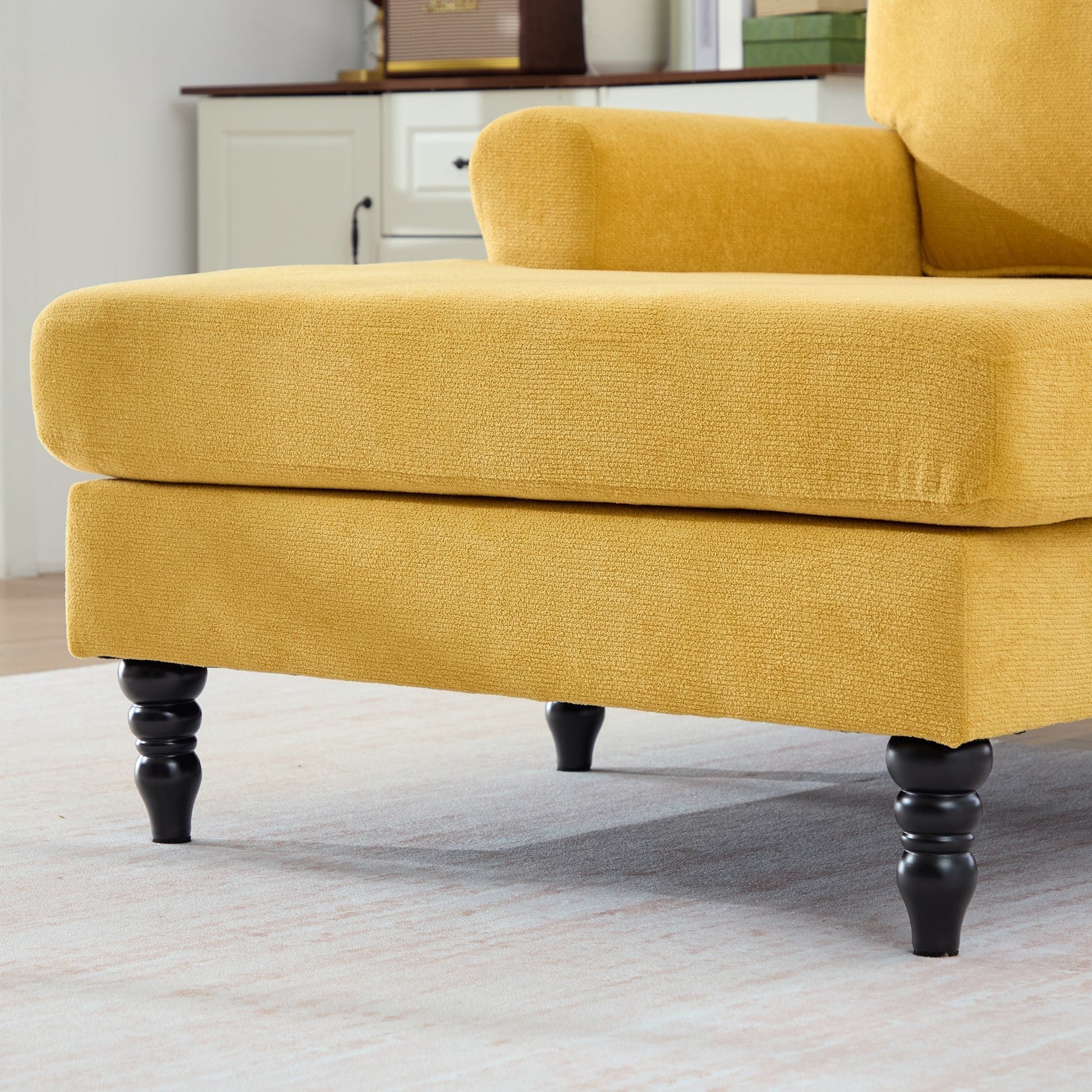 Modern Minimalist Chenille Fabric Chaise Lounge Recliner Single Sofa (W395P371336) - Direct Wicker
