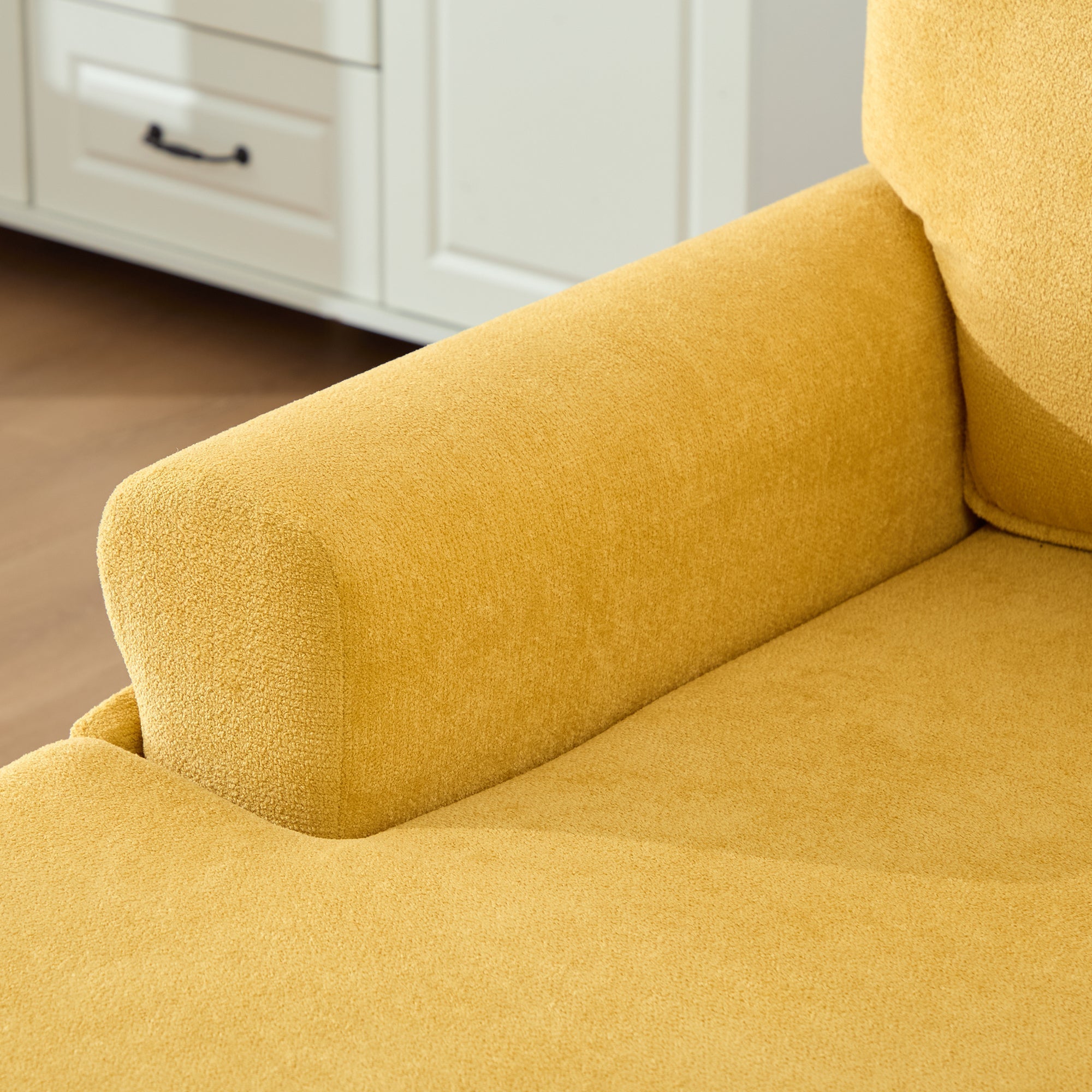Modern Minimalist Chenille Fabric Chaise Lounge Recliner Single Sofa (W395P371336) - Direct Wicker