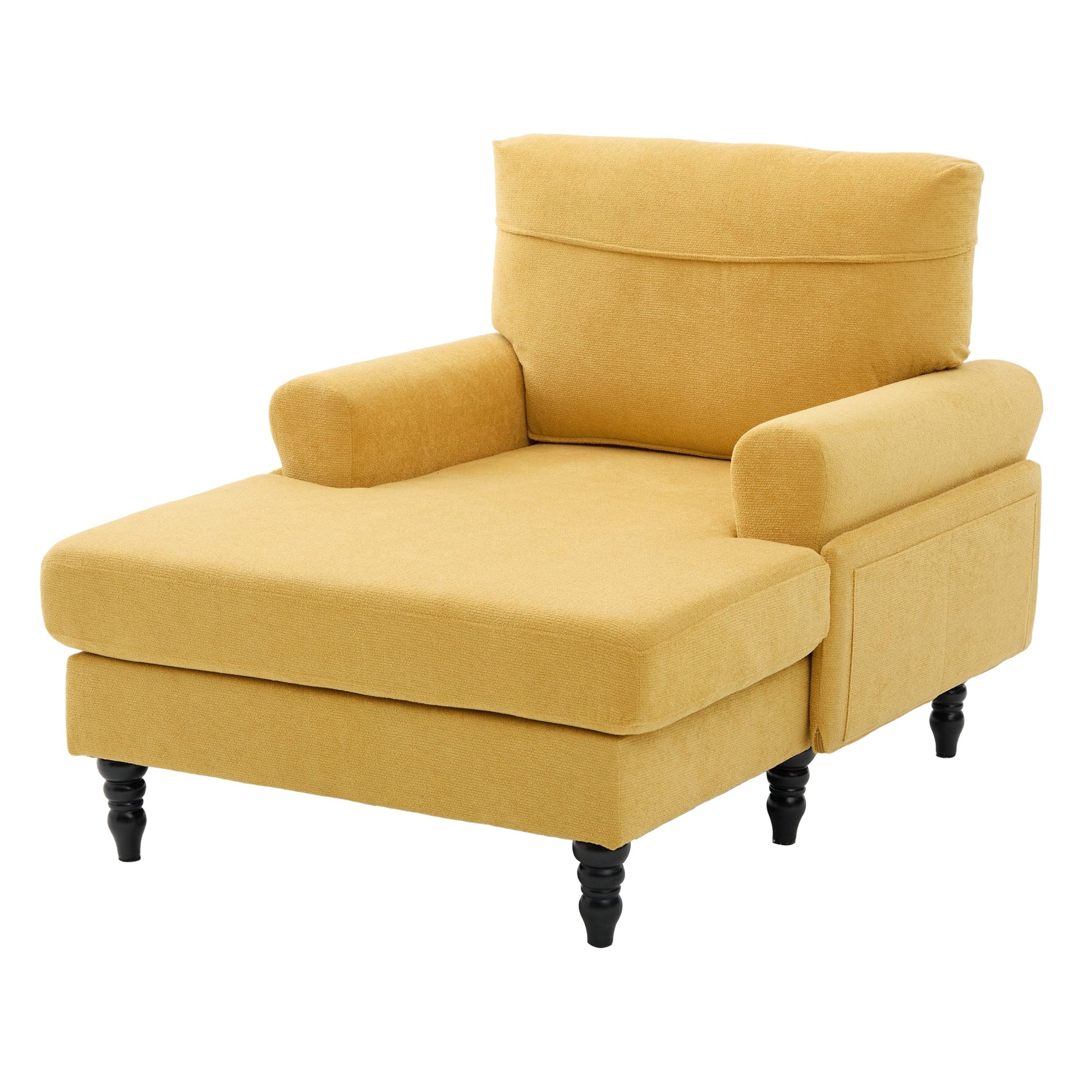 Modern Minimalist Chenille Fabric Chaise Lounge Recliner Single Sofa (W395P371336) - Direct Wicker