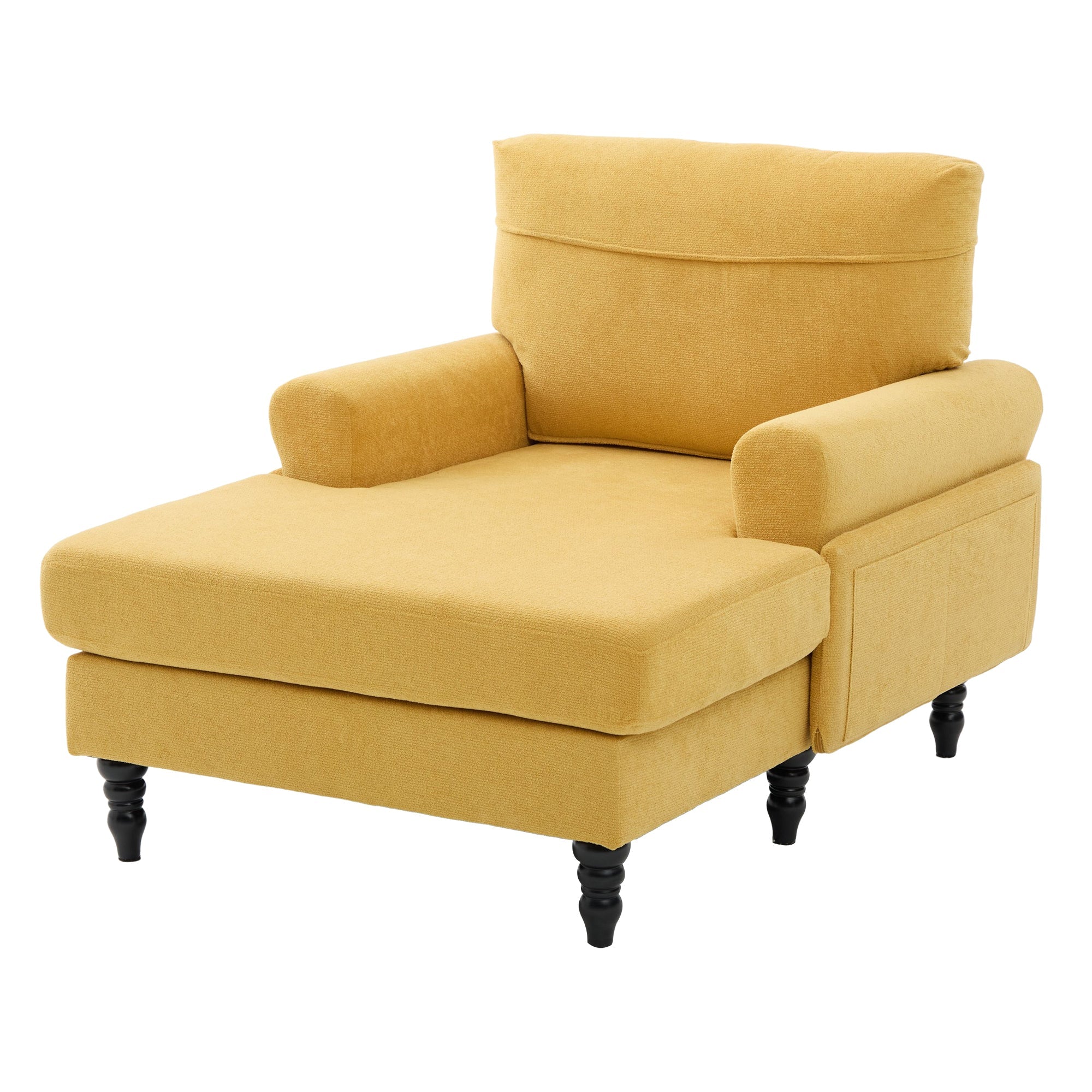 Modern Minimalist Chenille Fabric Chaise Lounge Recliner Single Sofa (W395P371336) - Direct Wicker