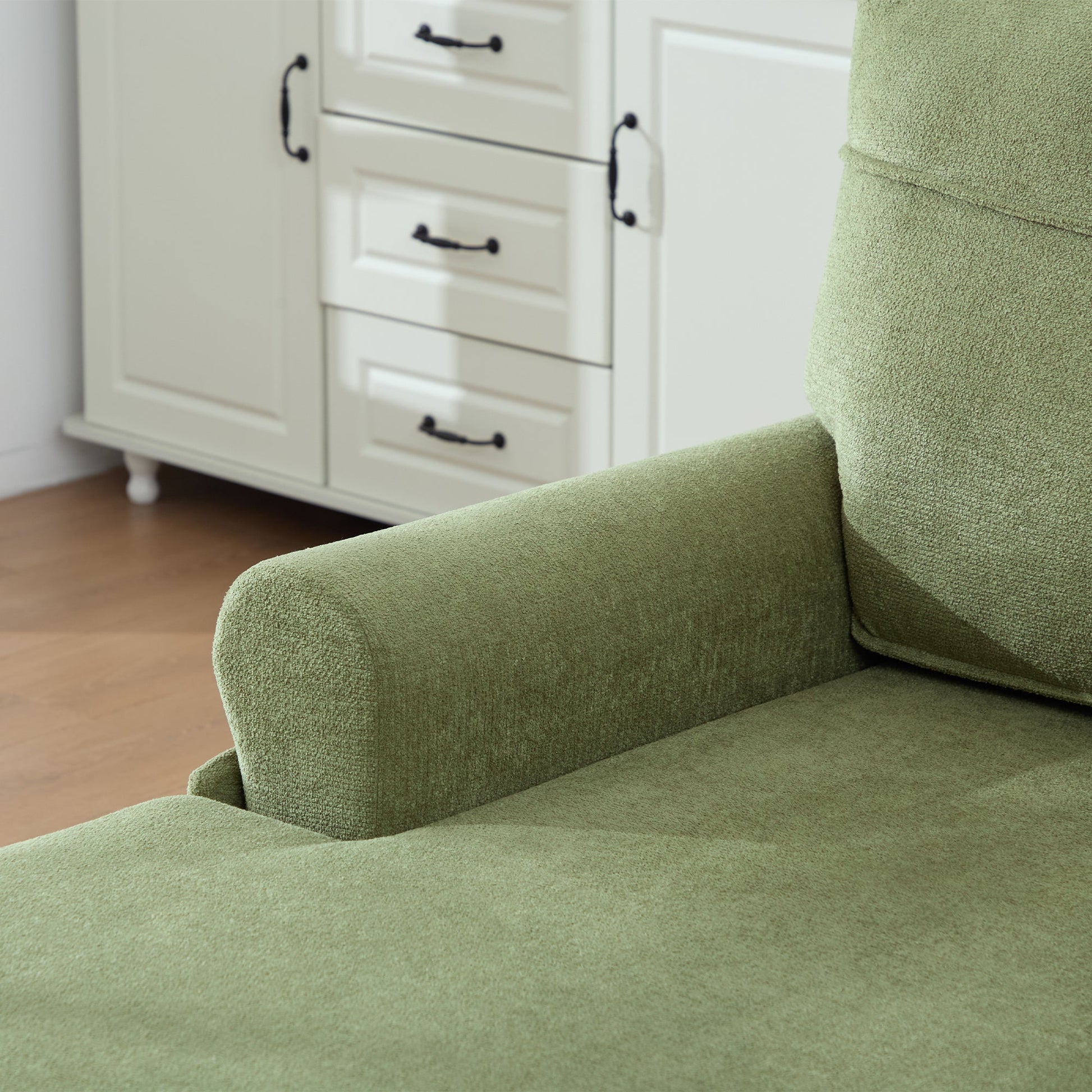 Modern Minimalist Chenille Fabric Chaise Lounge Recliner Single Sofa (W395P371338) - Direct Wicker