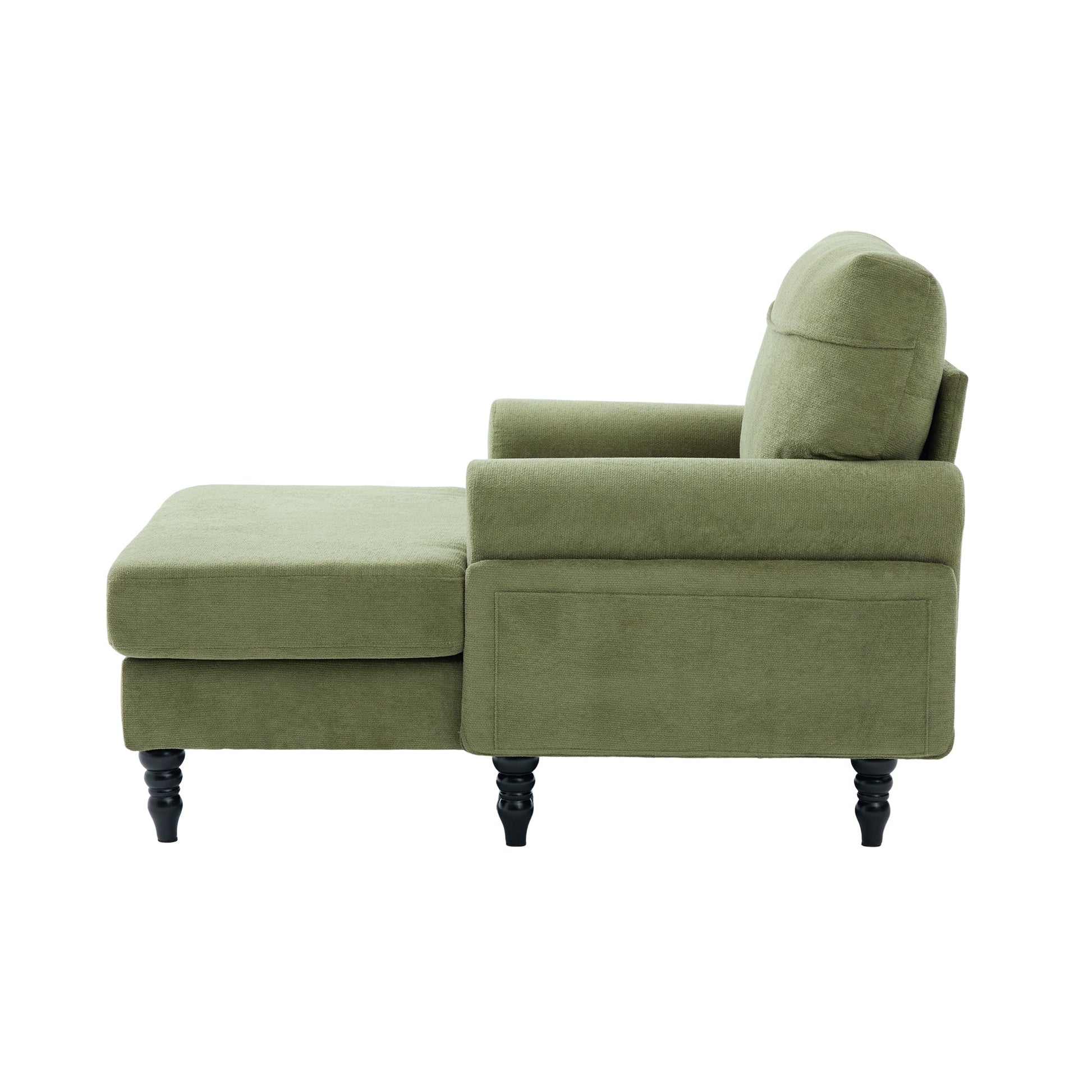 Modern Minimalist Chenille Fabric Chaise Lounge Recliner Single Sofa (W395P371338) - Direct Wicker