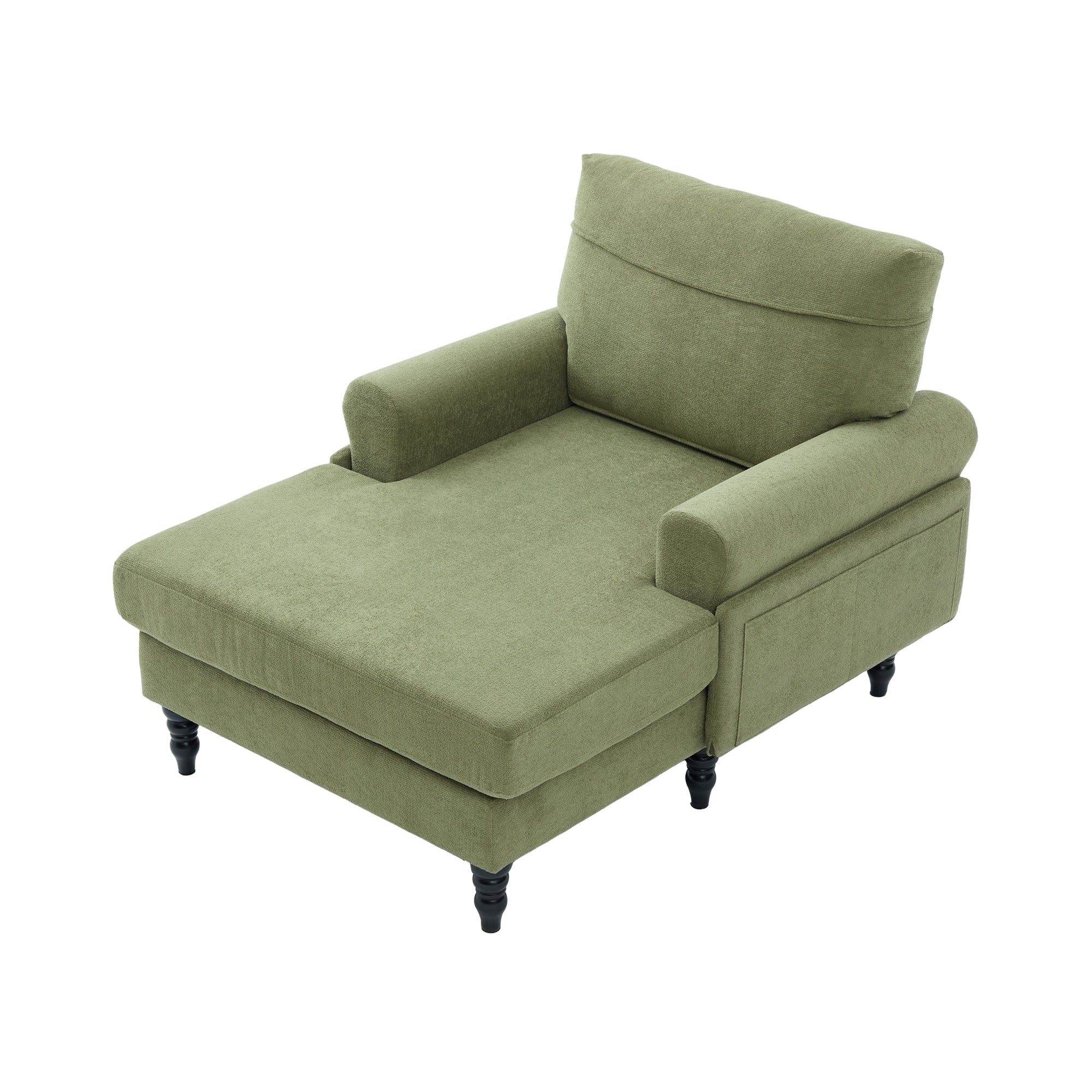 Modern Minimalist Chenille Fabric Chaise Lounge Recliner Single Sofa (W395P371338) - Direct Wicker