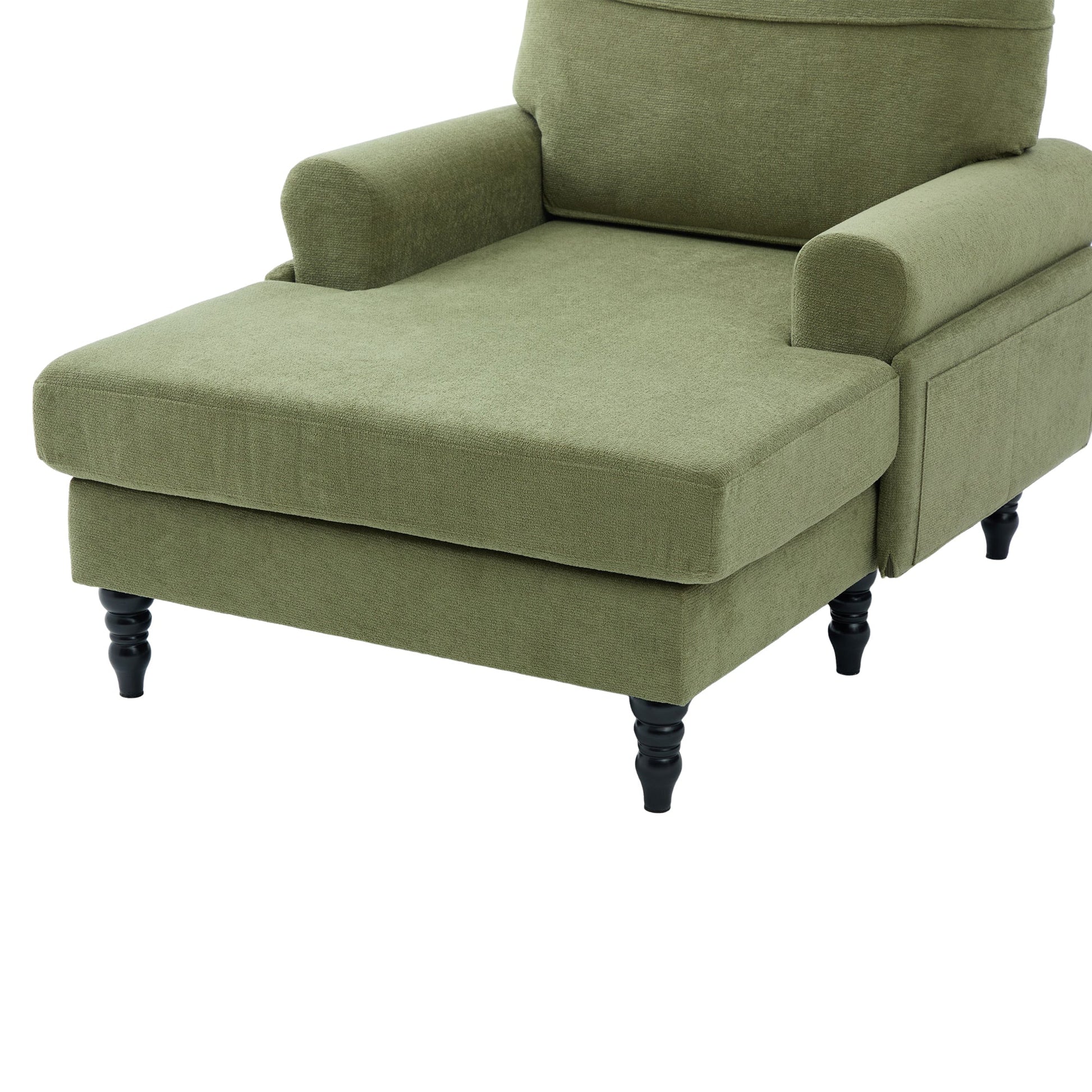 Modern Minimalist Chenille Fabric Chaise Lounge Recliner Single Sofa (W395P371338) - Direct Wicker