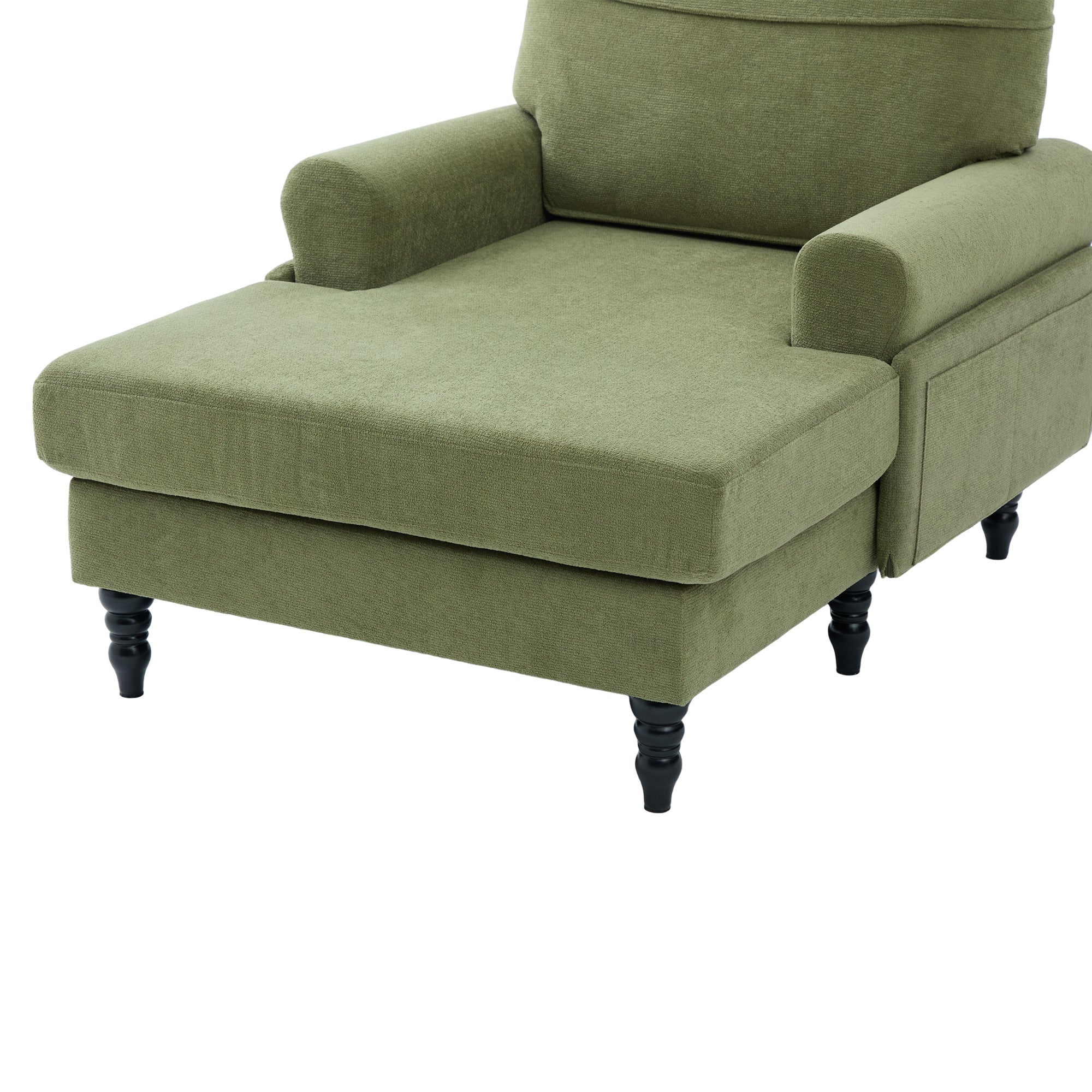 Modern Minimalist Chenille Fabric Chaise Lounge Recliner Single Sofa (W395P371338) - Direct Wicker