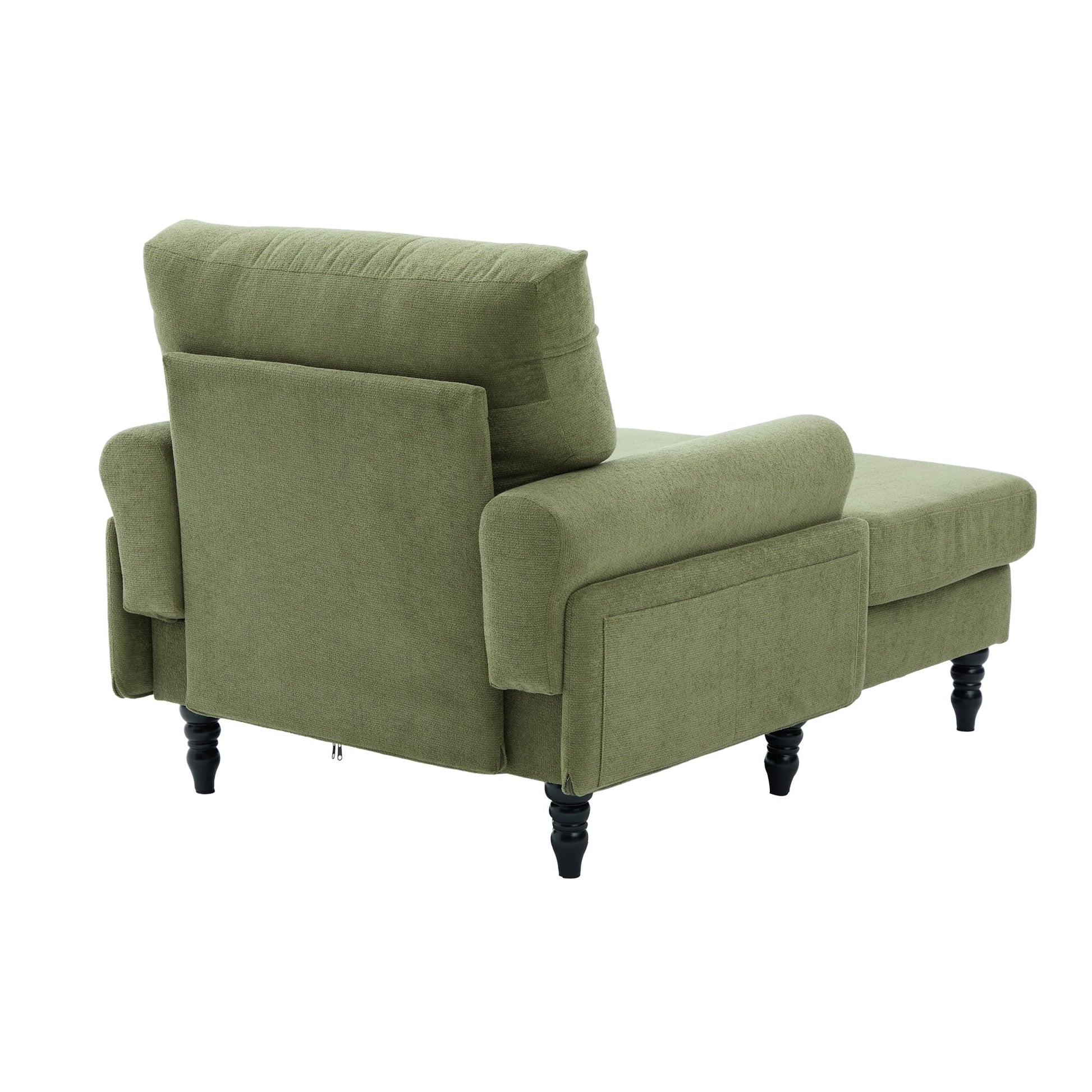 Modern Minimalist Chenille Fabric Chaise Lounge Recliner Single Sofa (W395P371338) - Direct Wicker