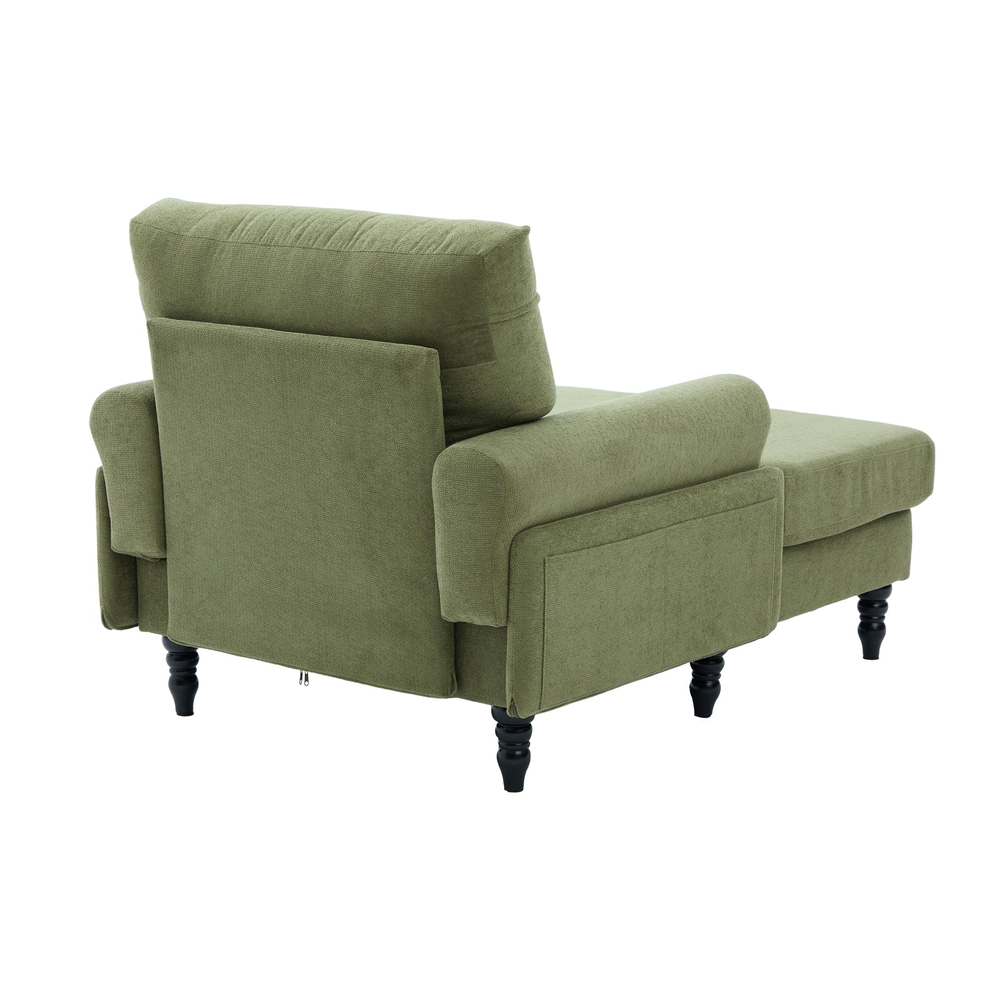 Modern Minimalist Chenille Fabric Chaise Lounge Recliner Single Sofa (W395P371338) - Direct Wicker