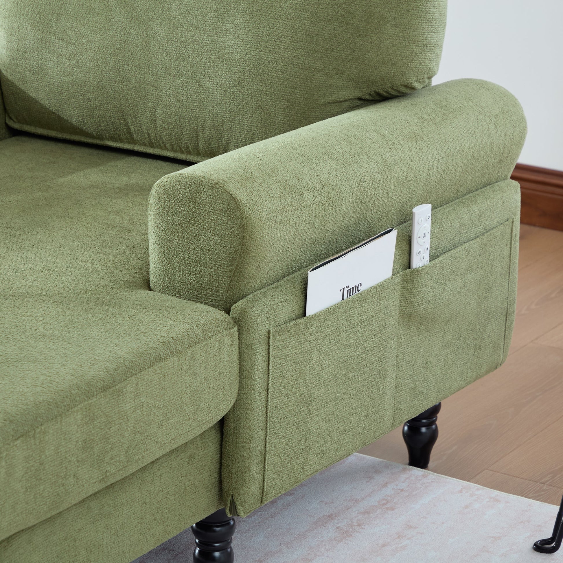 Modern Minimalist Chenille Fabric Chaise Lounge Recliner Single Sofa (W395P371338) - Direct Wicker