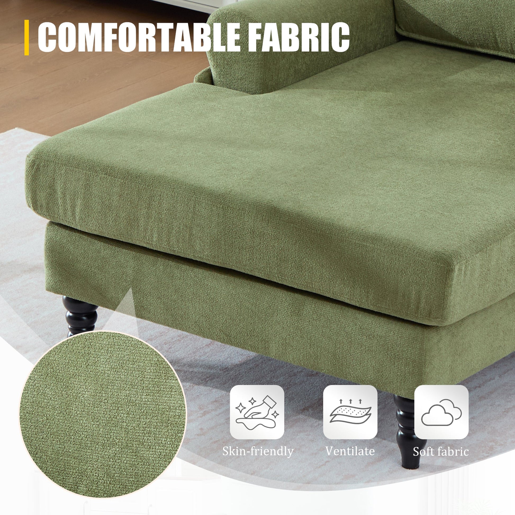 Modern Minimalist Chenille Fabric Chaise Lounge Recliner Single Sofa (W395P371338) - Direct Wicker