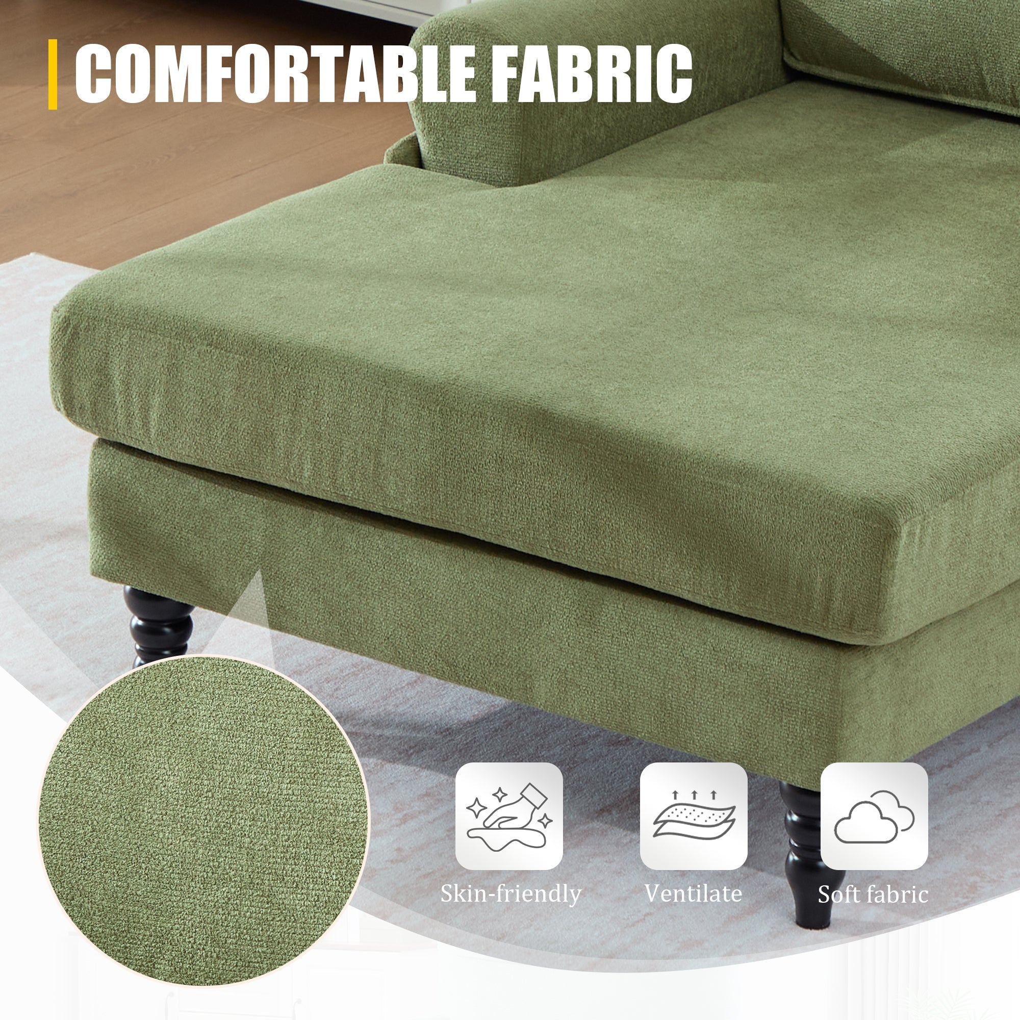 Modern Minimalist Chenille Fabric Chaise Lounge Recliner Single Sofa (W395P371338) - Direct Wicker