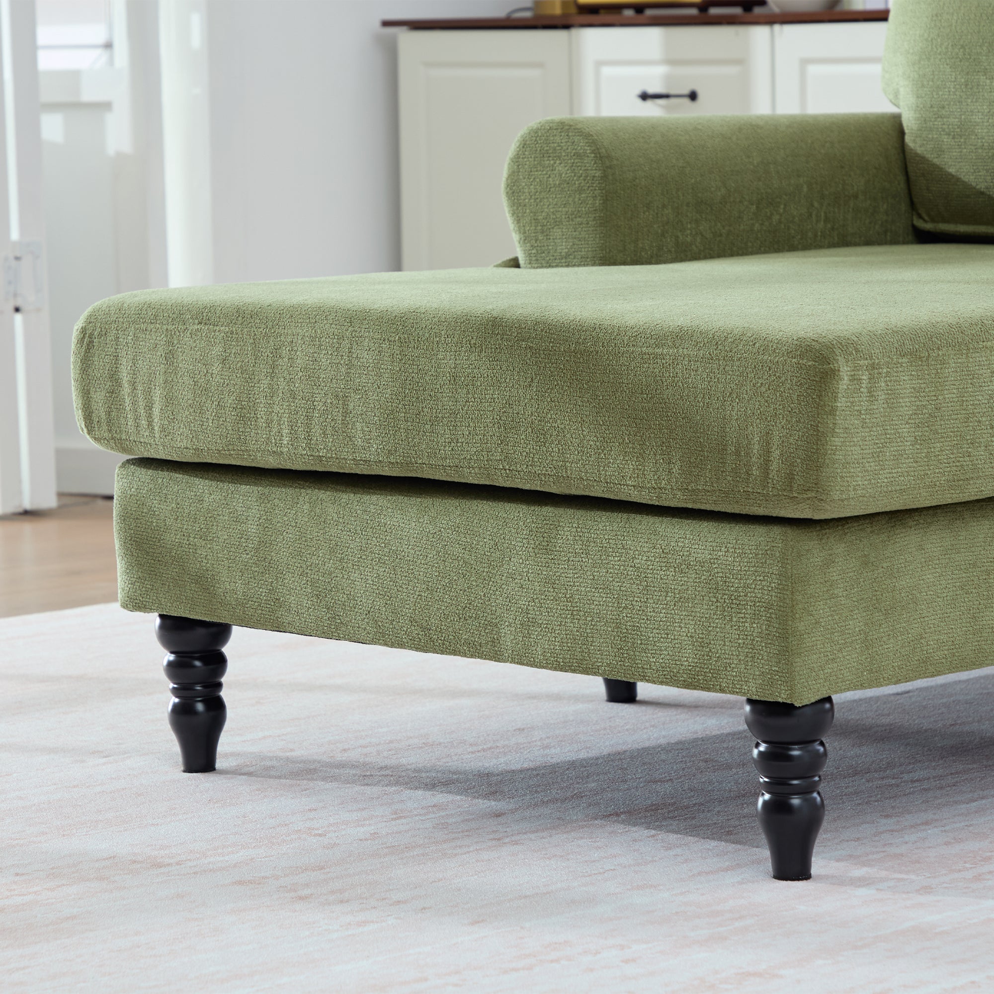 Modern Minimalist Chenille Fabric Chaise Lounge Recliner Single Sofa (W395P371338) - Direct Wicker